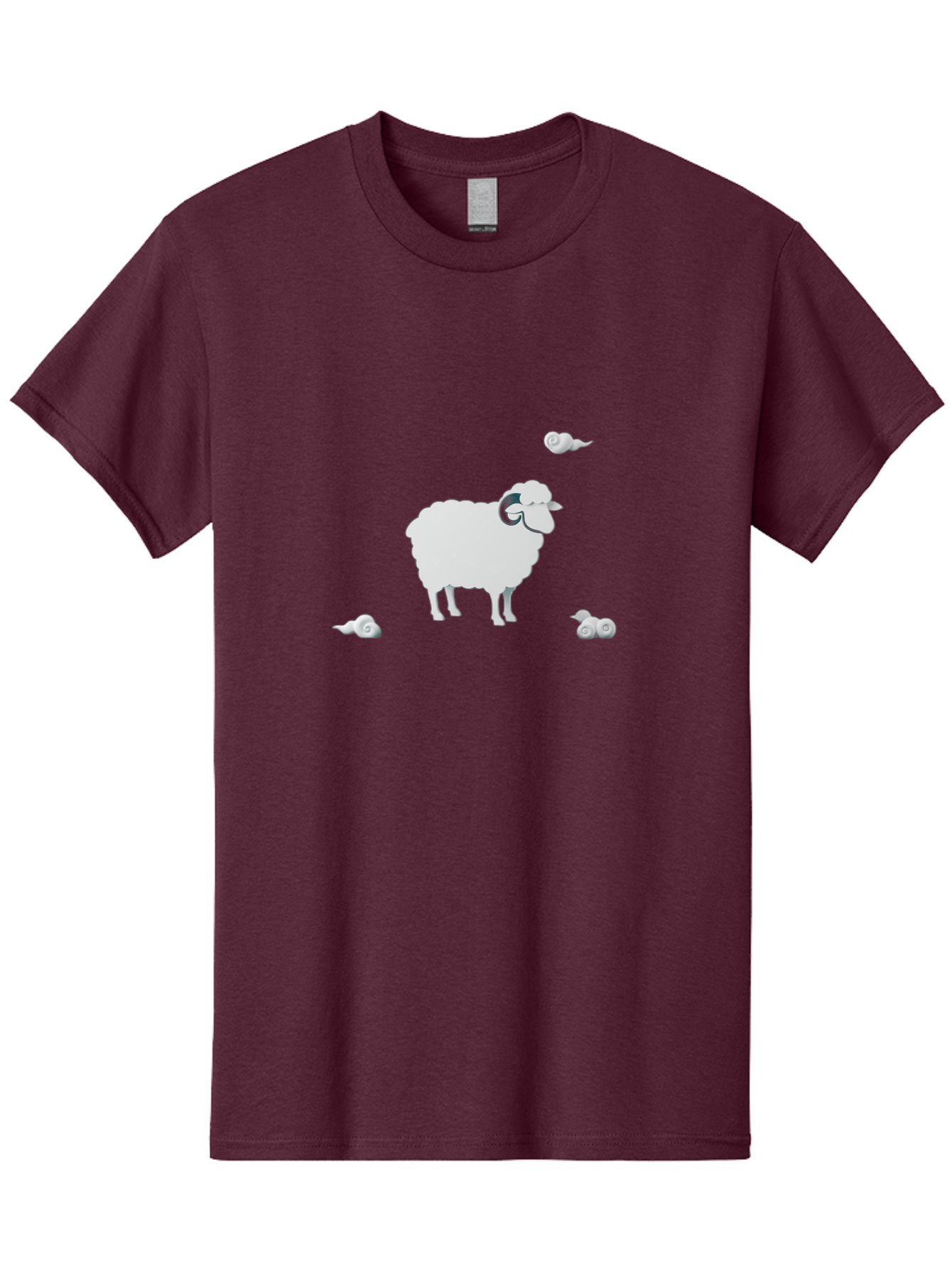 White-Ram-And-Snails Men'S Graphic Tee, 100% Cotton, Comfortable Casual Summer Wear, Machine Washable, Sheep With Snails, Snails On Sheep, Farm Animals, Garden Pests, Slow Moving Creatures, White Sheep Bad916