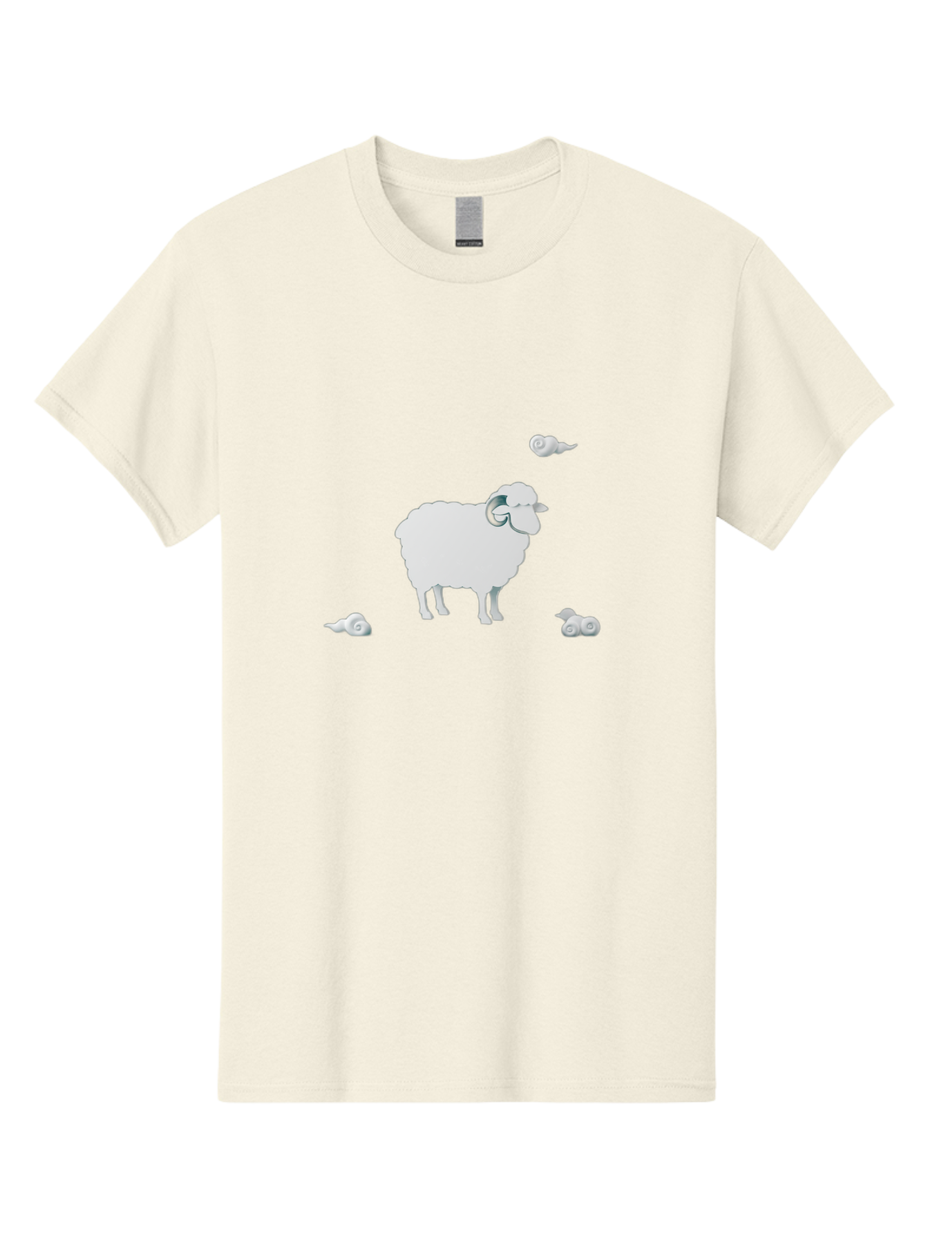 White-Ram-And-Snails Men'S Graphic Tee, 100% Cotton, Comfortable Casual Summer Wear, Machine Washable, Sheep With Snails, Snails On Sheep, Farm Animals, Garden Pests, Slow Moving Creatures, White Sheep Bad916