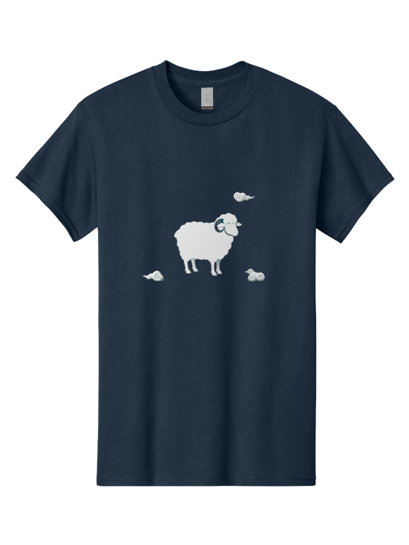 White-Ram-And-Snails Men'S Graphic Tee, 100% Cotton, Comfortable Casual Summer Wear, Machine Washable, Sheep With Snails, Snails On Sheep, Farm Animals, Garden Pests, Slow Moving Creatures, White Sheep Bad916