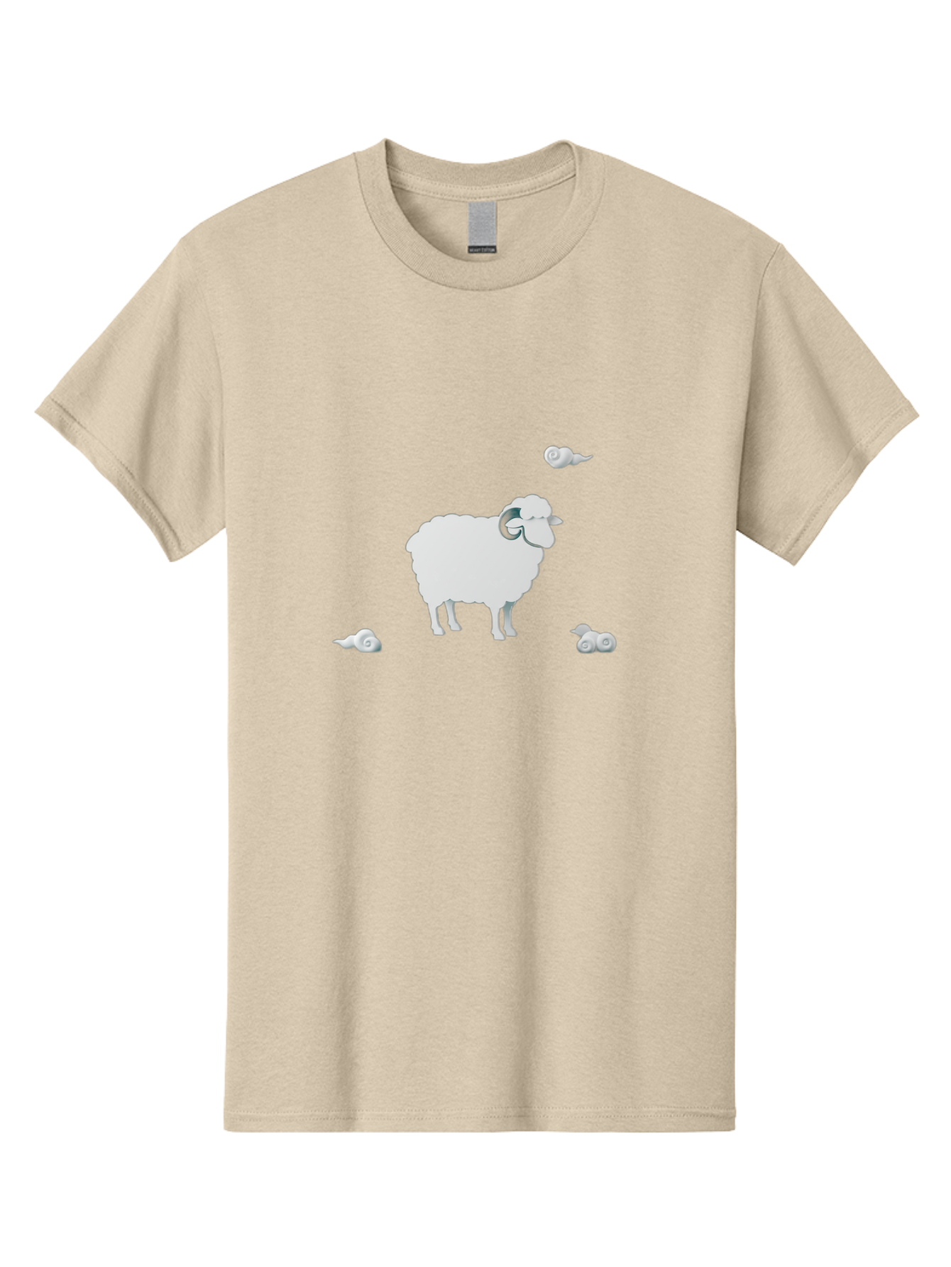 White-Ram-And-Snails Men'S Graphic Tee, 100% Cotton, Comfortable Casual Summer Wear, Machine Washable, Sheep With Snails, Snails On Sheep, Farm Animals, Garden Pests, Slow Moving Creatures, White Sheep Bad916