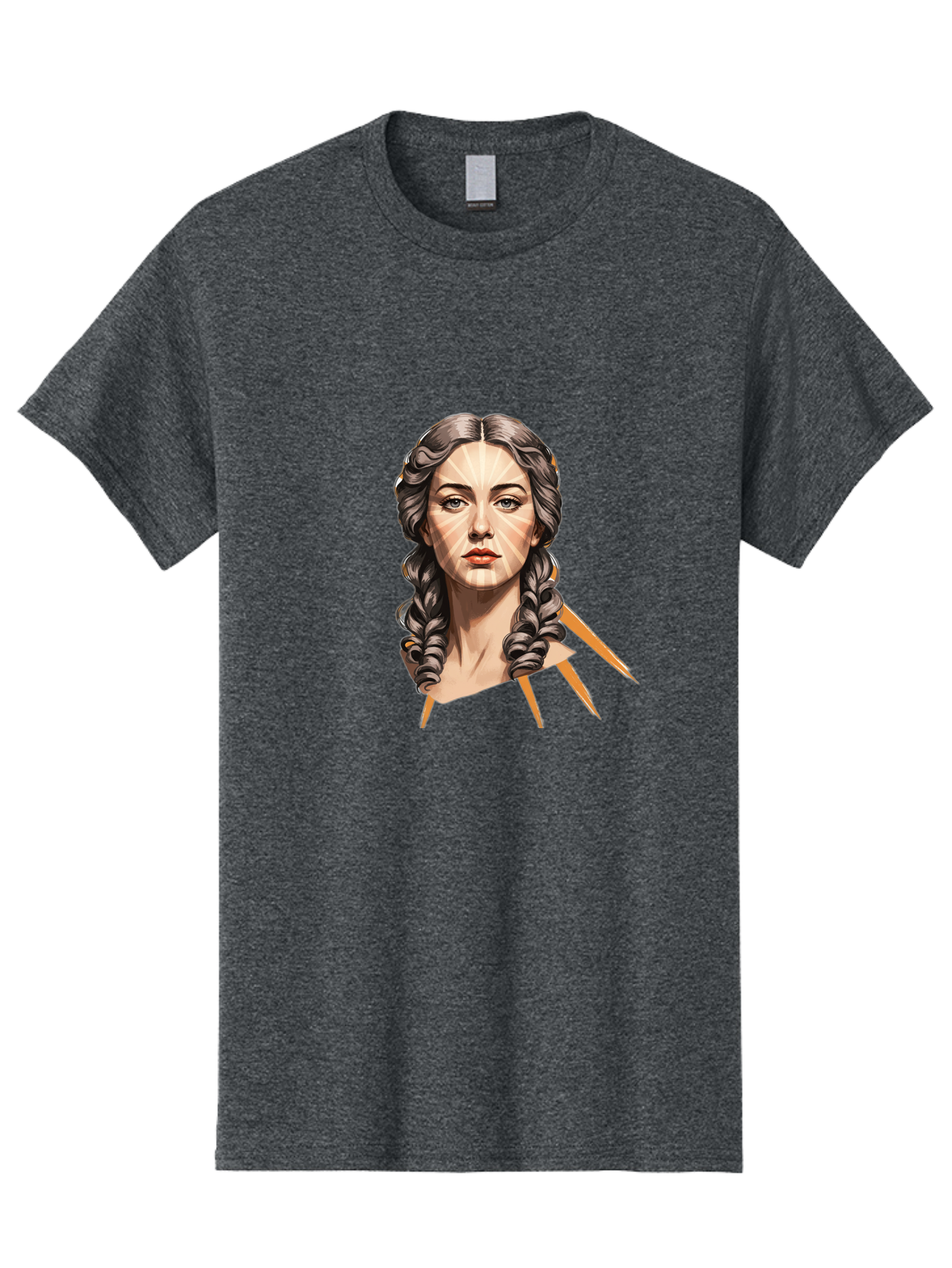 Woman-With-Braids Men'S Graphic Tee, 100% Cotton, Comfortable Casual Summer Wear, Machine Washable, Illustration Of A Woman, Braided Hair, Geometric Lines, Face Mapping, Digital Art, Modern Illustration, Creative Portrait, Artistic Expression Bad931