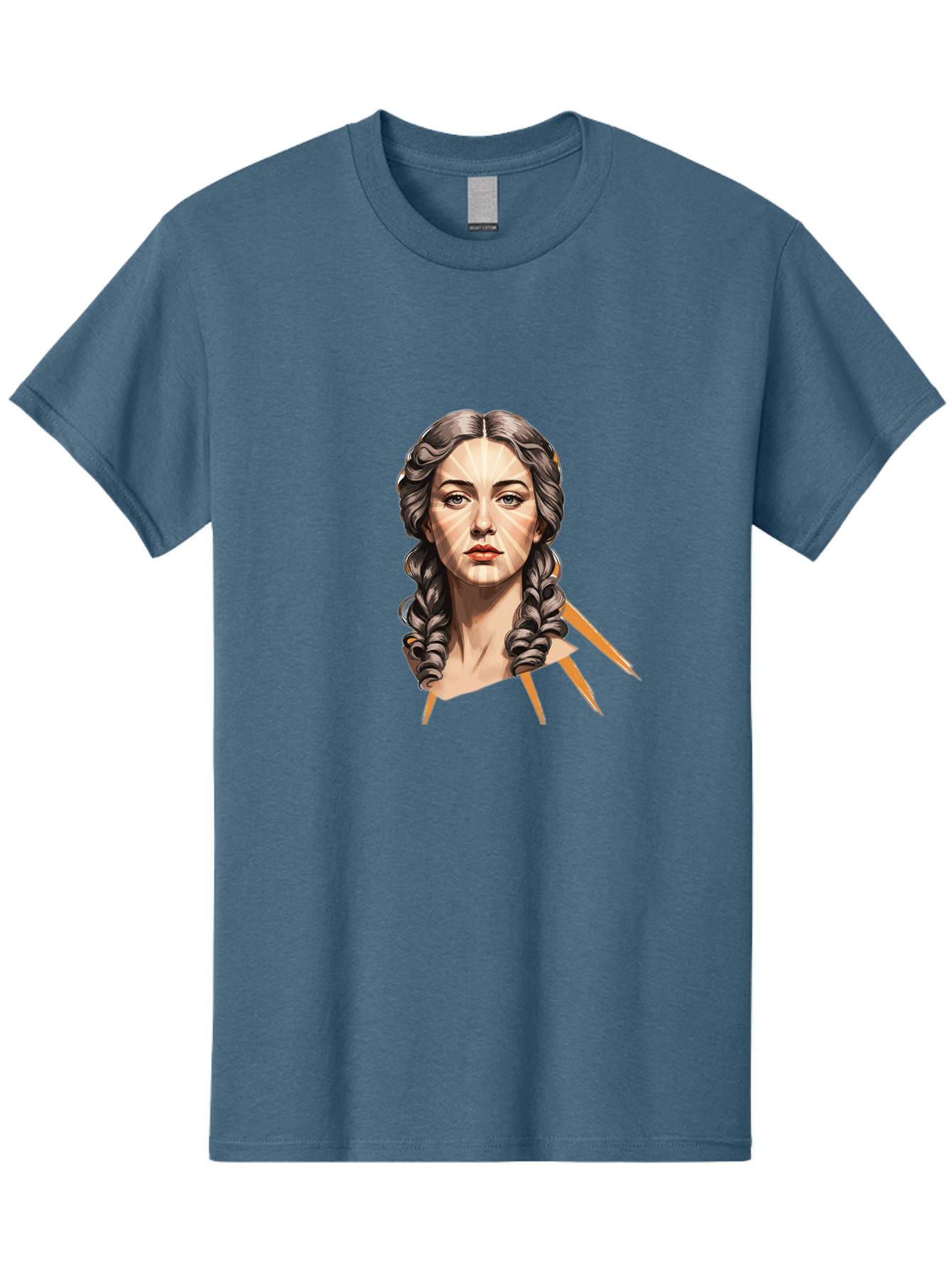 Woman-With-Braids Men'S Graphic Tee, 100% Cotton, Comfortable Casual Summer Wear, Machine Washable, Illustration Of A Woman, Braided Hair, Geometric Lines, Face Mapping, Digital Art, Modern Illustration, Creative Portrait, Artistic Expression Bad931