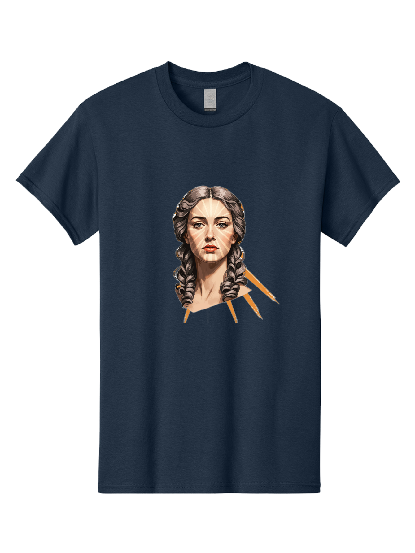 Woman-With-Braids Men'S Graphic Tee, 100% Cotton, Comfortable Casual Summer Wear, Machine Washable, Illustration Of A Woman, Braided Hair, Geometric Lines, Face Mapping, Digital Art, Modern Illustration, Creative Portrait, Artistic Expression Bad931