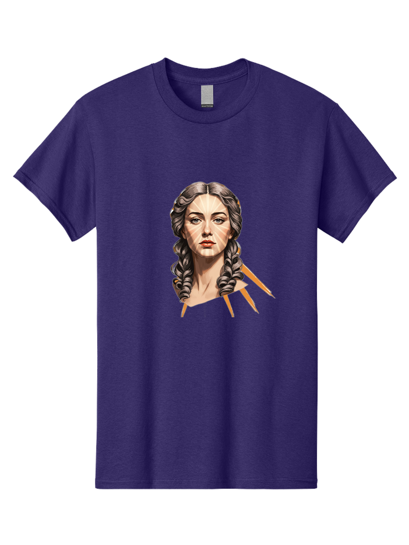 Woman-With-Braids Men'S Graphic Tee, 100% Cotton, Comfortable Casual Summer Wear, Machine Washable, Illustration Of A Woman, Braided Hair, Geometric Lines, Face Mapping, Digital Art, Modern Illustration, Creative Portrait, Artistic Expression Bad931