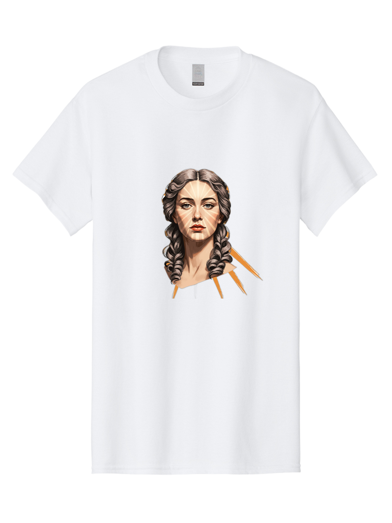 Woman-With-Braids Men'S Graphic Tee, 100% Cotton, Comfortable Casual Summer Wear, Machine Washable, Illustration Of A Woman, Braided Hair, Geometric Lines, Face Mapping, Digital Art, Modern Illustration, Creative Portrait, Artistic Expression Bad931