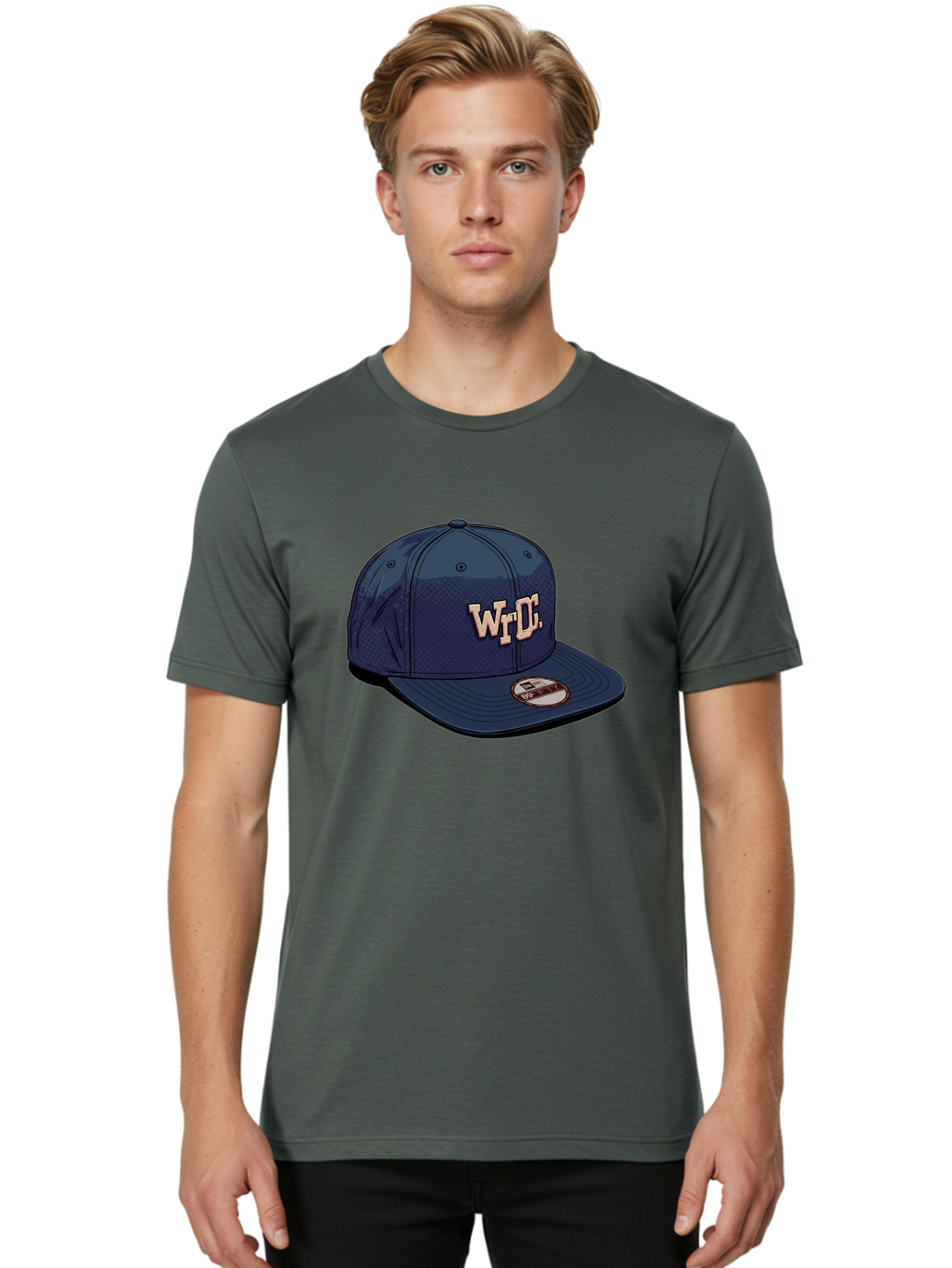 Wrdc-Baseball-Cap Men'S Graphic Tee, 100% Cotton, Comfortable Casual Summer Wear, Machine Washable, Navy Blue Baseball Cap, Trendy Hat, Streetwear Fashion, Wrdc Logo, New Era 59Fifty, Sports Apparel, Logo Design, Fashion Accessory Bad934