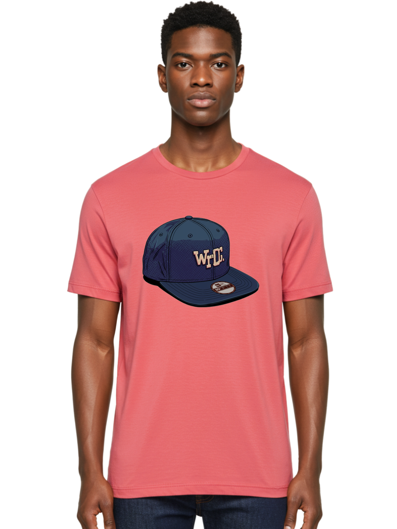 Wrdc-Baseball-Cap Men'S Graphic Tee, 100% Cotton, Comfortable Casual Summer Wear, Machine Washable, Navy Blue Baseball Cap, Trendy Hat, Streetwear Fashion, Wrdc Logo, New Era 59Fifty, Sports Apparel, Logo Design, Fashion Accessory Bad934