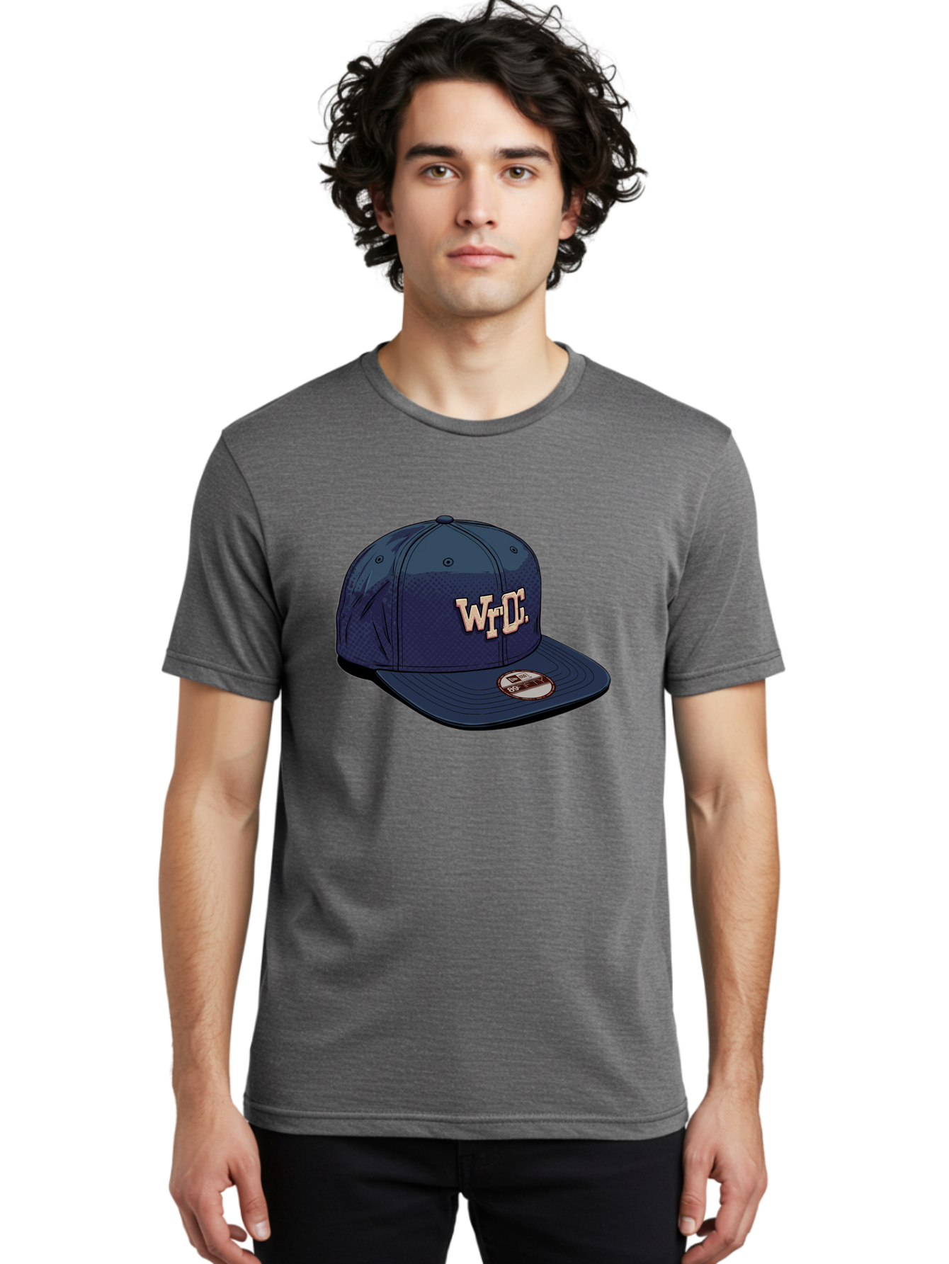Wrdc-Baseball-Cap Men'S Graphic Tee, 100% Cotton, Comfortable Casual Summer Wear, Machine Washable, Navy Blue Baseball Cap, Trendy Hat, Streetwear Fashion, Wrdc Logo, New Era 59Fifty, Sports Apparel, Logo Design, Fashion Accessory Bad934