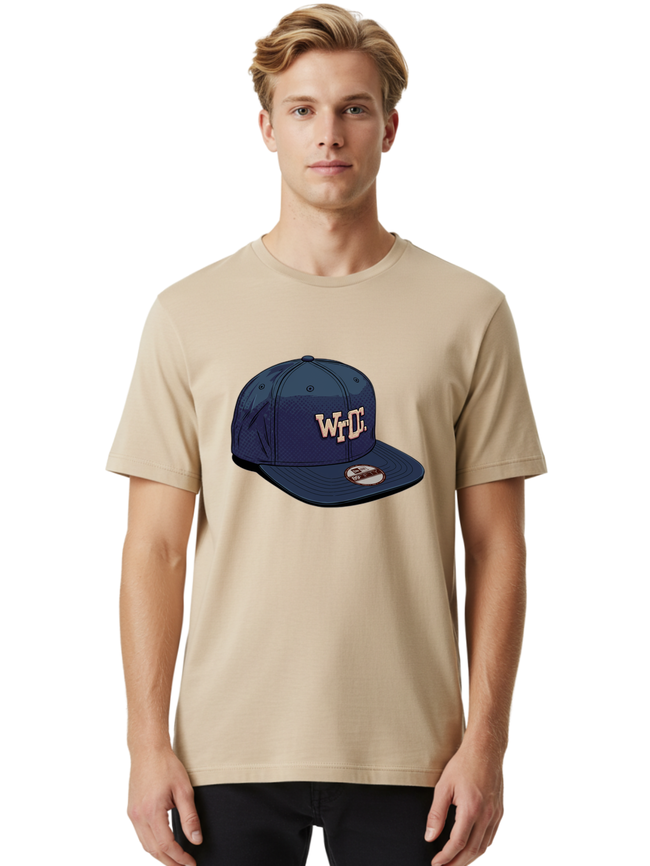 Wrdc-Baseball-Cap Men'S Graphic Tee, 100% Cotton, Comfortable Casual Summer Wear, Machine Washable, Navy Blue Baseball Cap, Trendy Hat, Streetwear Fashion, Wrdc Logo, New Era 59Fifty, Sports Apparel, Logo Design, Fashion Accessory Bad934