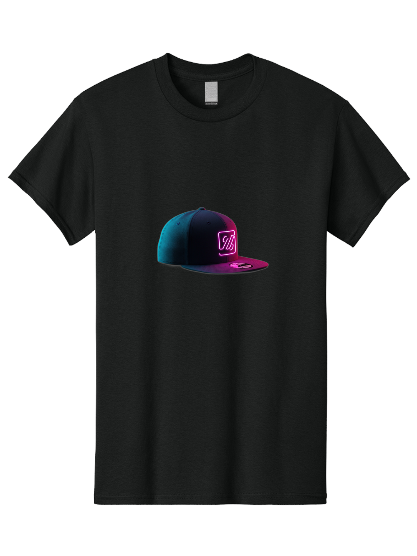 Yd-Logo-Cap Men'S Graphic Tee, 100% Cotton, Comfortable Casual Summer Wear, Machine Washable, Black Baseball Cap, Snapback Hat, Neon Pink Logo, Zild Branding, Streetwear Fashion, Trendy Accessories, Bold Design, Modern Style, Edgy Look Bad936