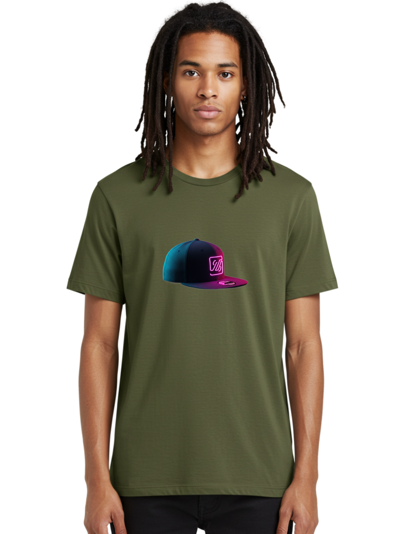 Yd-Logo-Cap Men'S Graphic Tee, 100% Cotton, Comfortable Casual Summer Wear, Machine Washable, Black Baseball Cap, Snapback Hat, Neon Pink Logo, Zild Branding, Streetwear Fashion, Trendy Accessories, Bold Design, Modern Style, Edgy Look Bad936