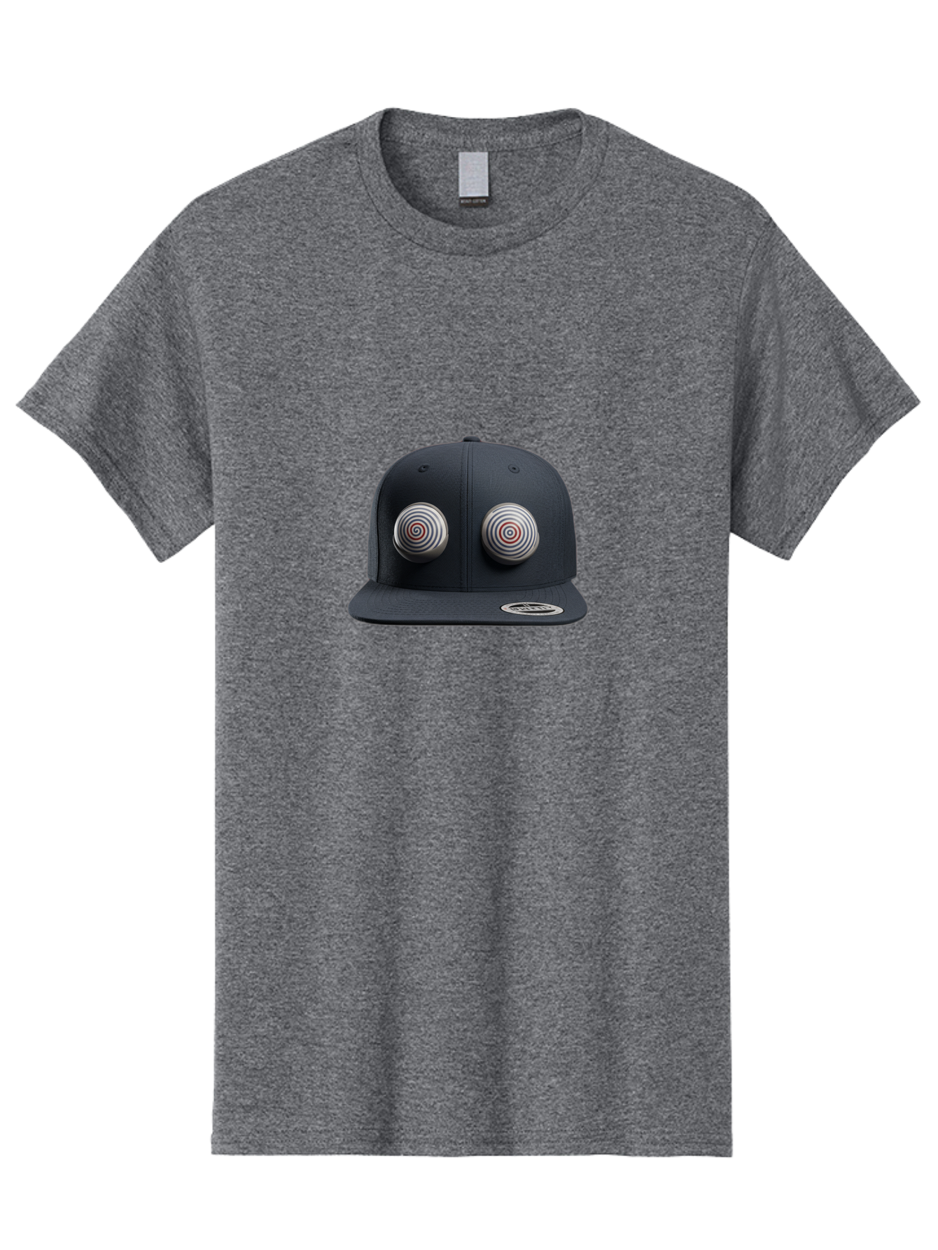 Yeezy-Gap-Cap Men'S Graphic Tee, 100% Cotton, Comfortable Casual Summer Wear, Machine Washable, Black Baseball Cap, Silver Spiral Designs, Eye-Catching Details, Sleek Hat Design, Fashion Accessory, Urban Style, Modern Headwear, Black Cap, Bad937