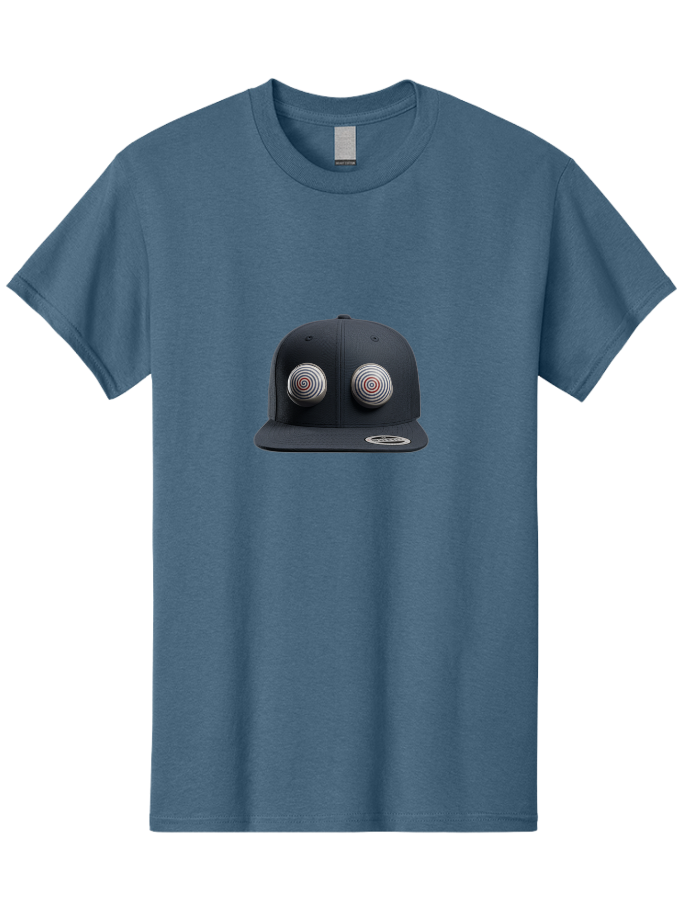 Yeezy-Gap-Cap Men'S Graphic Tee, 100% Cotton, Comfortable Casual Summer Wear, Machine Washable, Black Baseball Cap, Silver Spiral Designs, Eye-Catching Details, Sleek Hat Design, Fashion Accessory, Urban Style, Modern Headwear, Black Cap, Bad937