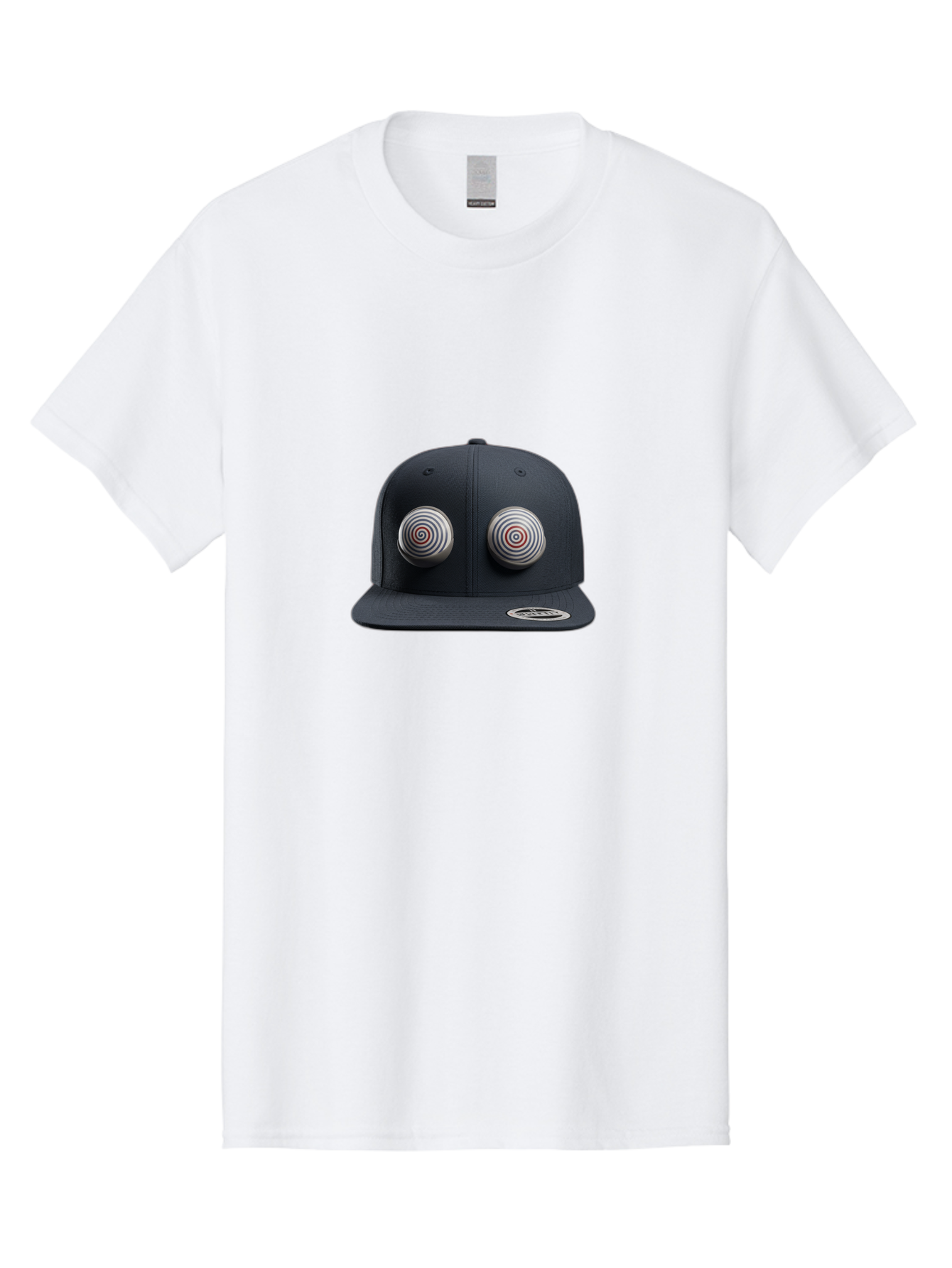 Yeezy-Gap-Cap Men'S Graphic Tee, 100% Cotton, Comfortable Casual Summer Wear, Machine Washable, Black Baseball Cap, Silver Spiral Designs, Eye-Catching Details, Sleek Hat Design, Fashion Accessory, Urban Style, Modern Headwear, Black Cap, Bad937