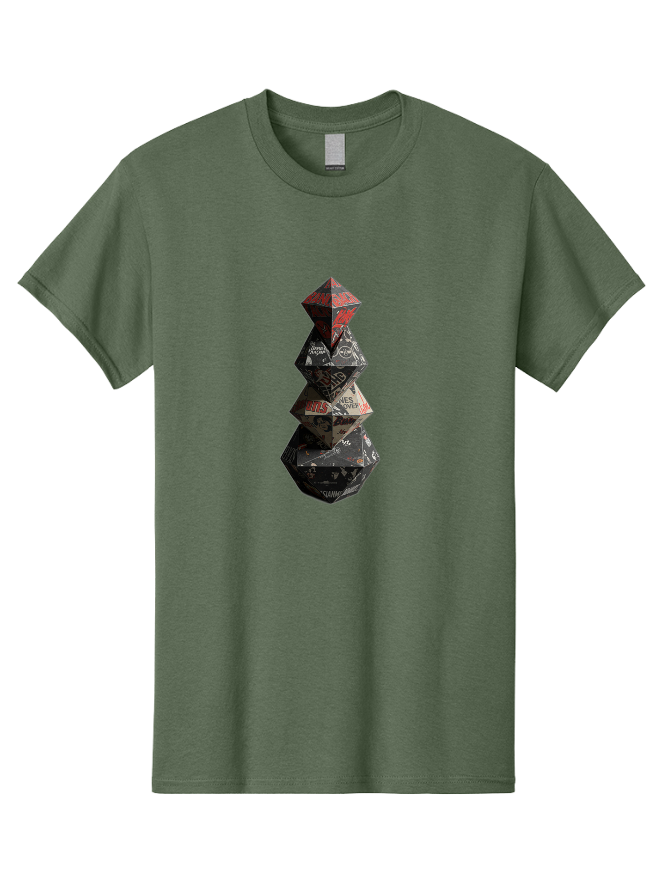 Yves-Saint-Laurent-Christmas-Tree Men'S Graphic Tee, 100% Cotton, Comfortable Casual Summer Wear, Machine Washable, Paper Art, Origami Tree, Geometric Shapes, Red And Black Design, Thank You, Handmade, 3D Art, Intricate Details, Bad947