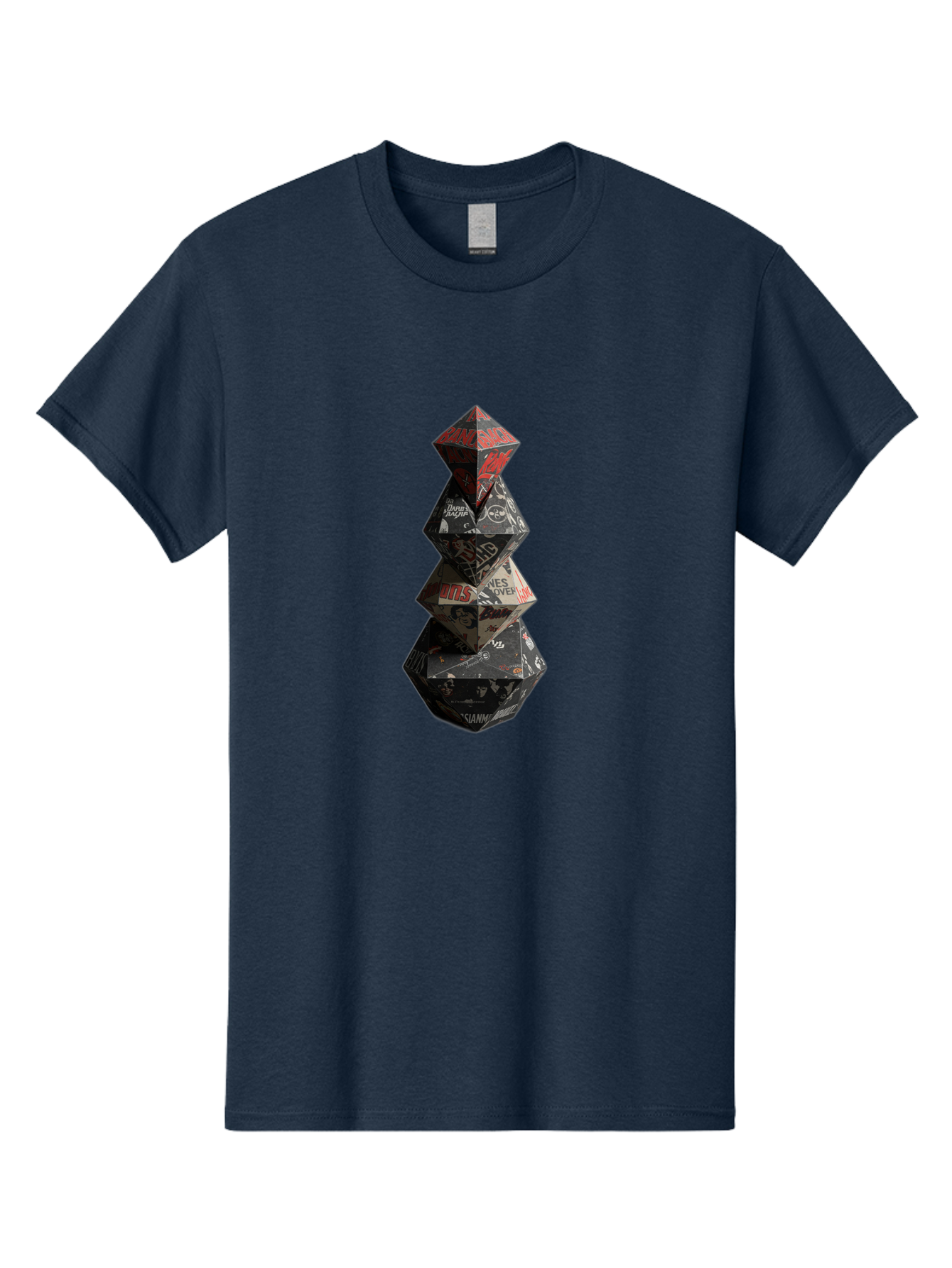 Yves-Saint-Laurent-Christmas-Tree Men'S Graphic Tee, 100% Cotton, Comfortable Casual Summer Wear, Machine Washable, Paper Art, Origami Tree, Geometric Shapes, Red And Black Design, Thank You, Handmade, 3D Art, Intricate Details, Bad947