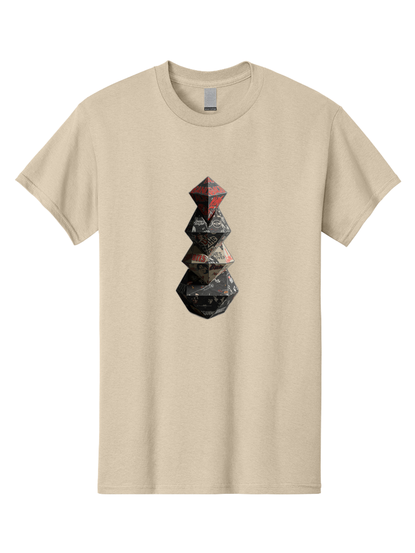 Yves-Saint-Laurent-Christmas-Tree Men'S Graphic Tee, 100% Cotton, Comfortable Casual Summer Wear, Machine Washable, Paper Art, Origami Tree, Geometric Shapes, Red And Black Design, Thank You, Handmade, 3D Art, Intricate Details, Bad947