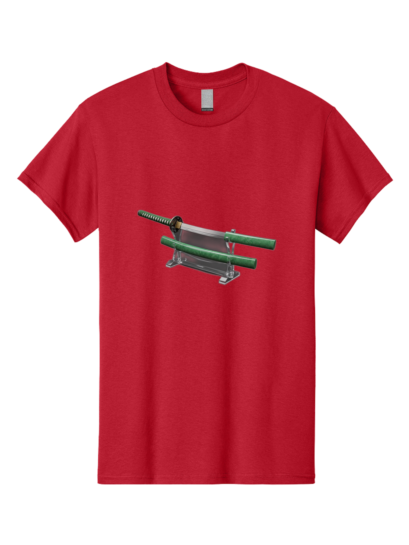 Katana-1 Men'S Graphic Tee, 100% Cotton, Comfortable Casual Summer Wear, Machine Washable, Samurai Sword On Stand, Katana Display, Vintage Swords, Japanese Blade, Traditional Craftsmanship, Sword Art, Historical Warfare, Steel Sword Bad957