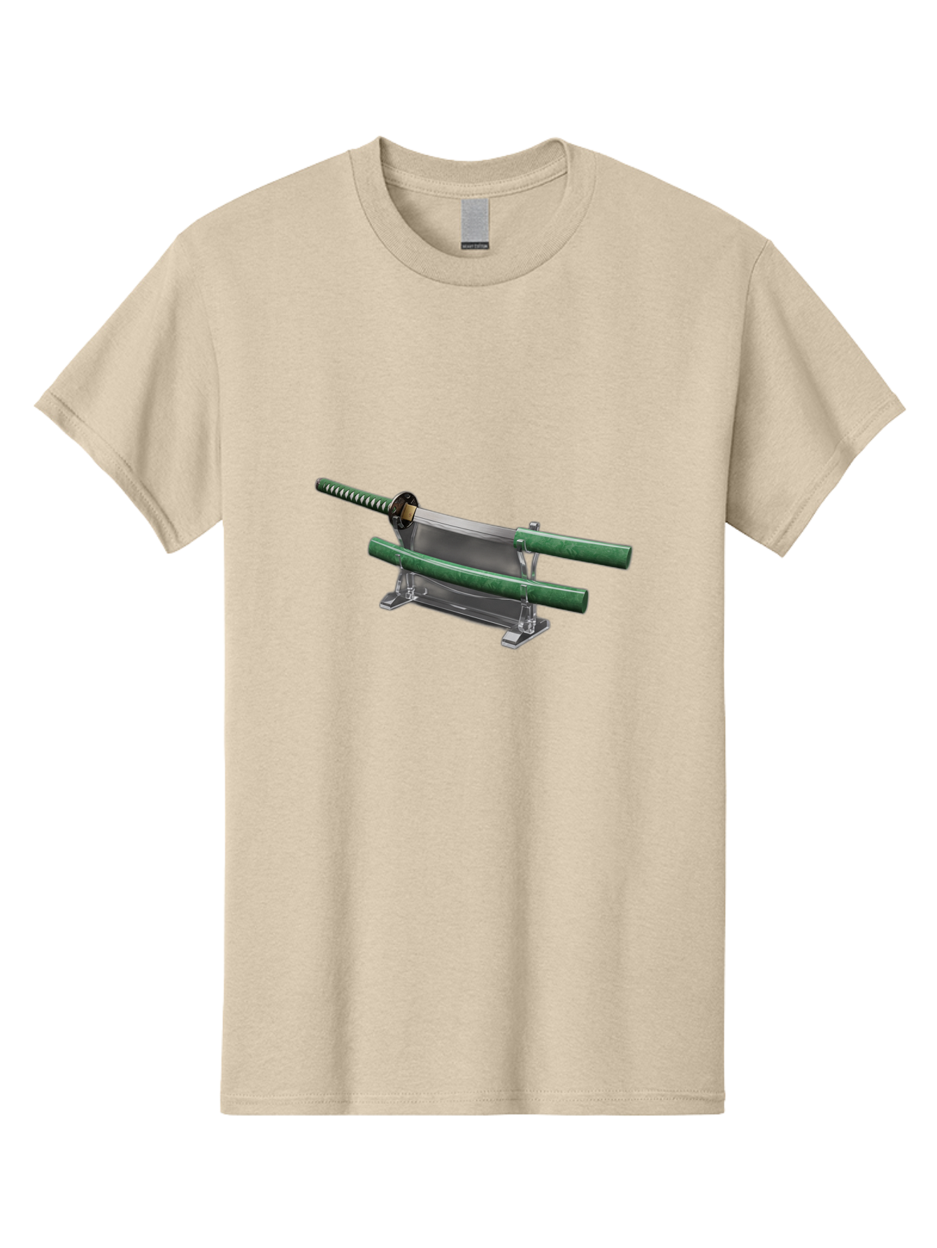 Katana-1 Men'S Graphic Tee, 100% Cotton, Comfortable Casual Summer Wear, Machine Washable, Samurai Sword On Stand, Katana Display, Vintage Swords, Japanese Blade, Traditional Craftsmanship, Sword Art, Historical Warfare, Steel Sword Bad957