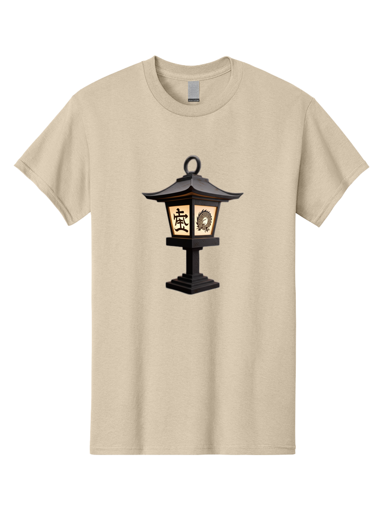 Koi-Lantern Men'S Graphic Tee, 100% Cotton, Comfortable Casual Summer Wear, Machine Washable, Japanese Lantern, Toro Lantern, Asian-Inspired Decor, Oriental Design, Kanji Symbol, Fish Motif, Traditional Lighting, Zen Garden, Pagoda-Style Roof Bad964