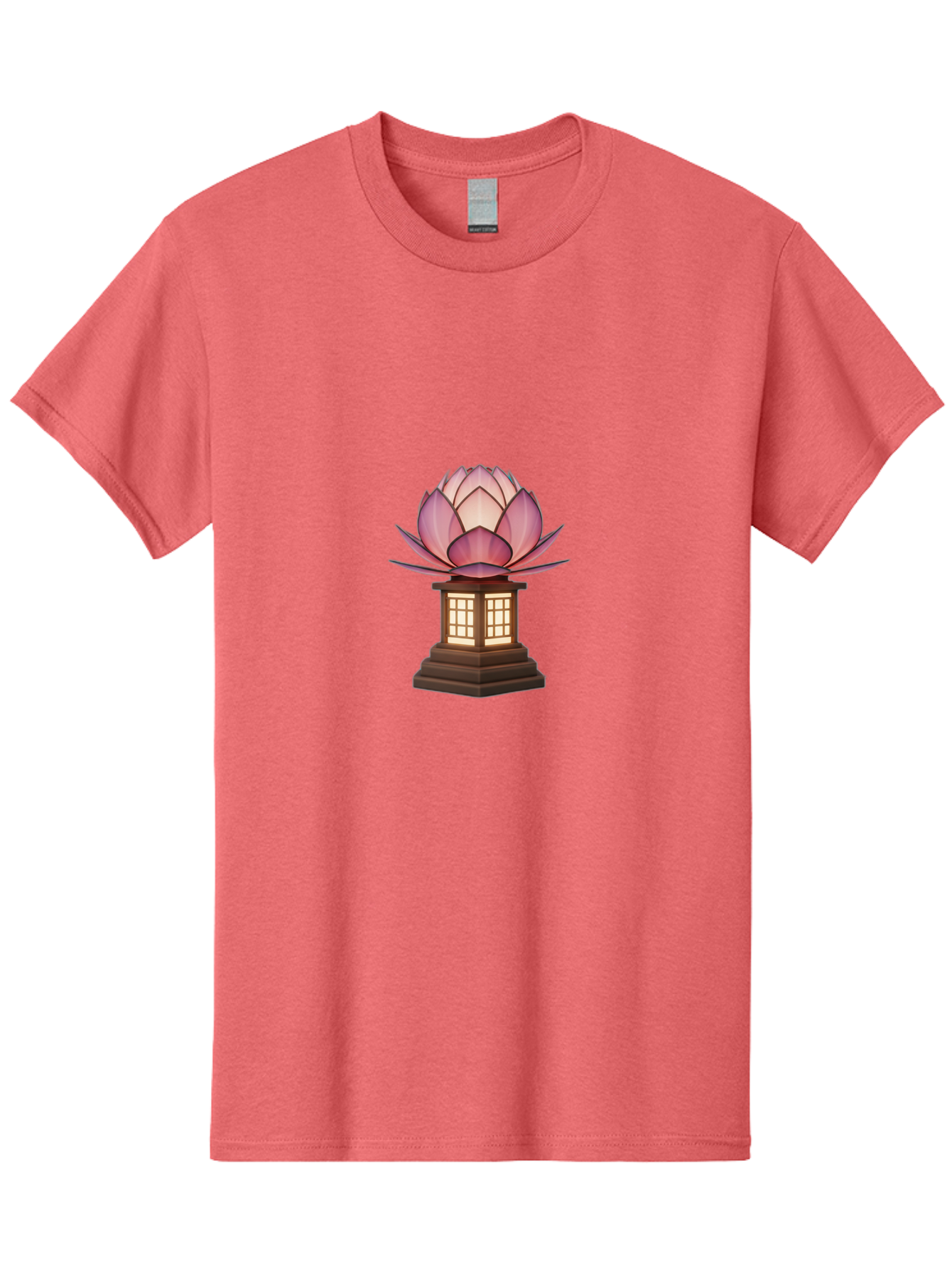 Lotus-Lantern Men'S Graphic Tee, 100% Cotton, Comfortable Casual Summer Wear, Machine Washable, Lotus Flower, Lantern, Peaceful Ambiance, Soft Lighting, Serene Decor, Spiritual Symbol, Zen Inspiration, Floral Design, Tranquil Atmosphere Bad965