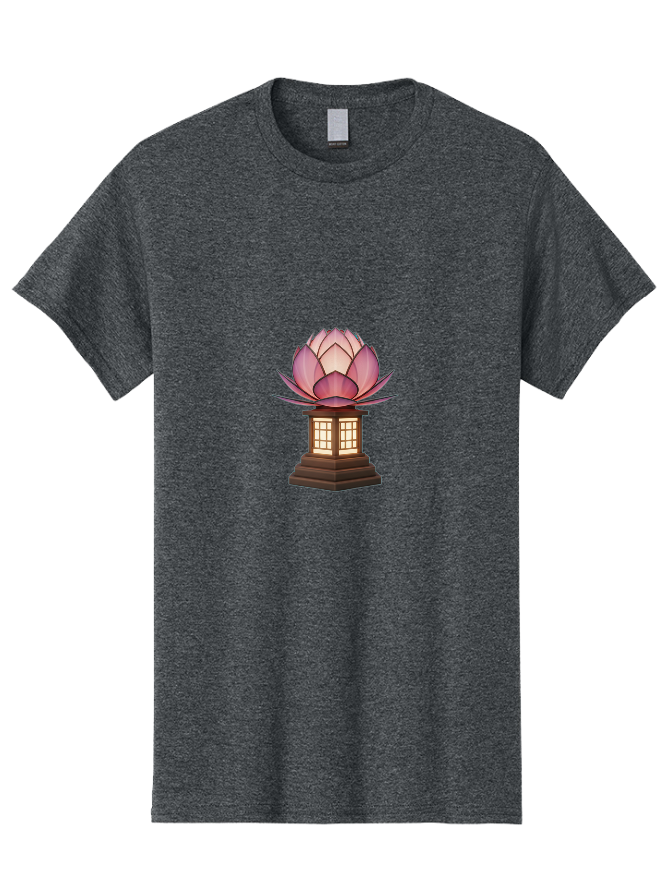Lotus-Lantern Men'S Graphic Tee, 100% Cotton, Comfortable Casual Summer Wear, Machine Washable, Lotus Flower, Lantern, Peaceful Ambiance, Soft Lighting, Serene Decor, Spiritual Symbol, Zen Inspiration, Floral Design, Tranquil Atmosphere Bad965