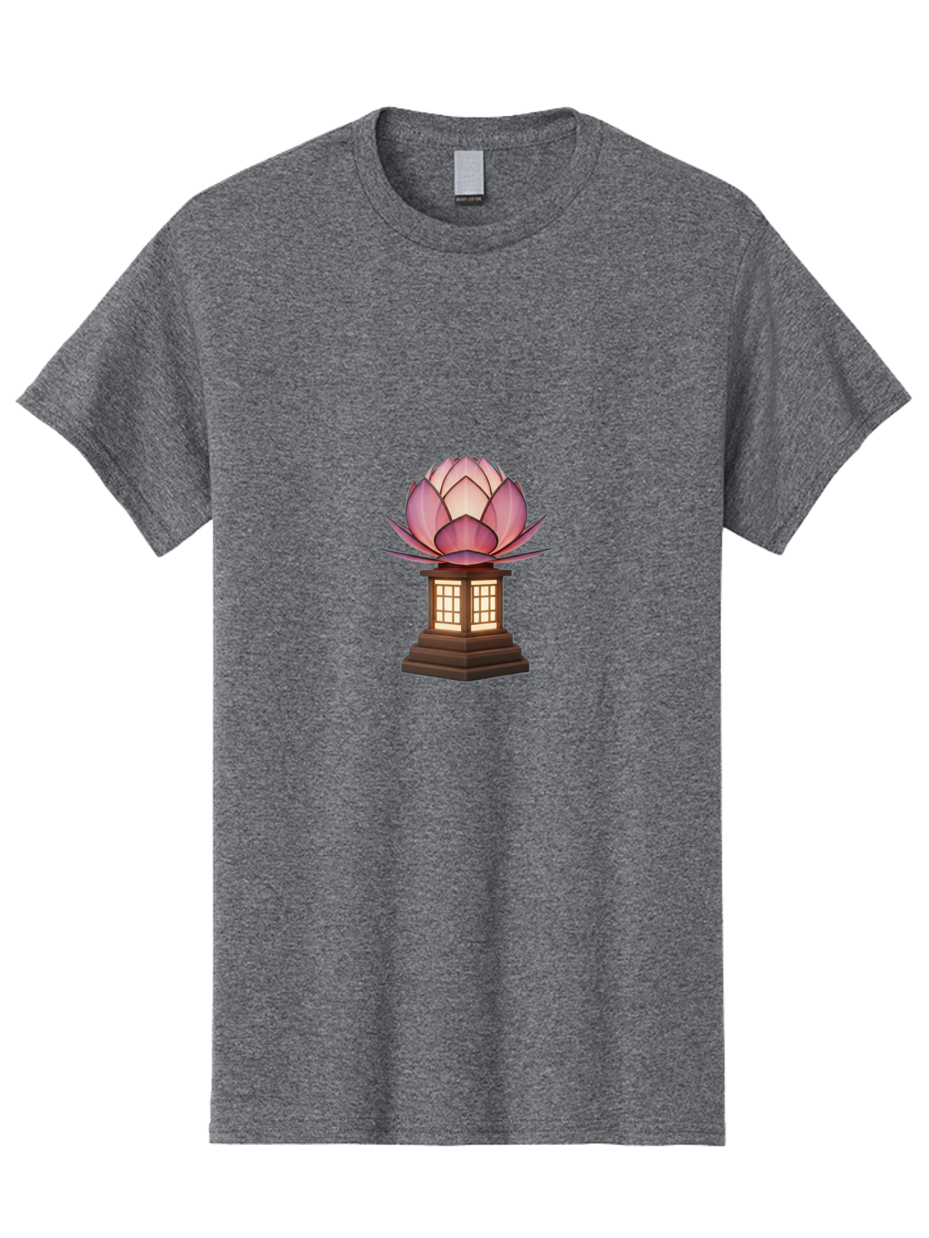 Lotus-Lantern Men'S Graphic Tee, 100% Cotton, Comfortable Casual Summer Wear, Machine Washable, Lotus Flower, Lantern, Peaceful Ambiance, Soft Lighting, Serene Decor, Spiritual Symbol, Zen Inspiration, Floral Design, Tranquil Atmosphere Bad965