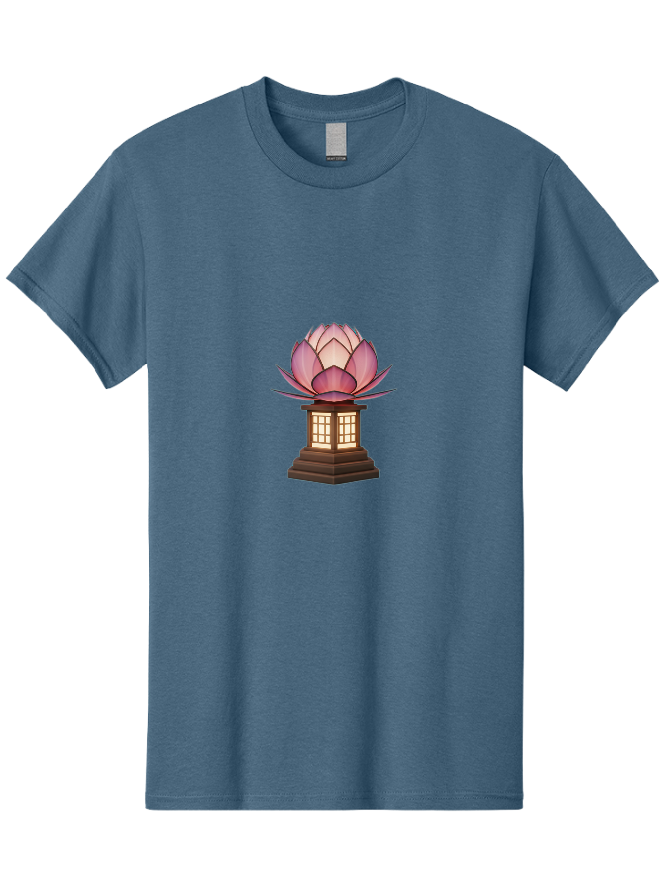 Lotus-Lantern Men'S Graphic Tee, 100% Cotton, Comfortable Casual Summer Wear, Machine Washable, Lotus Flower, Lantern, Peaceful Ambiance, Soft Lighting, Serene Decor, Spiritual Symbol, Zen Inspiration, Floral Design, Tranquil Atmosphere Bad965