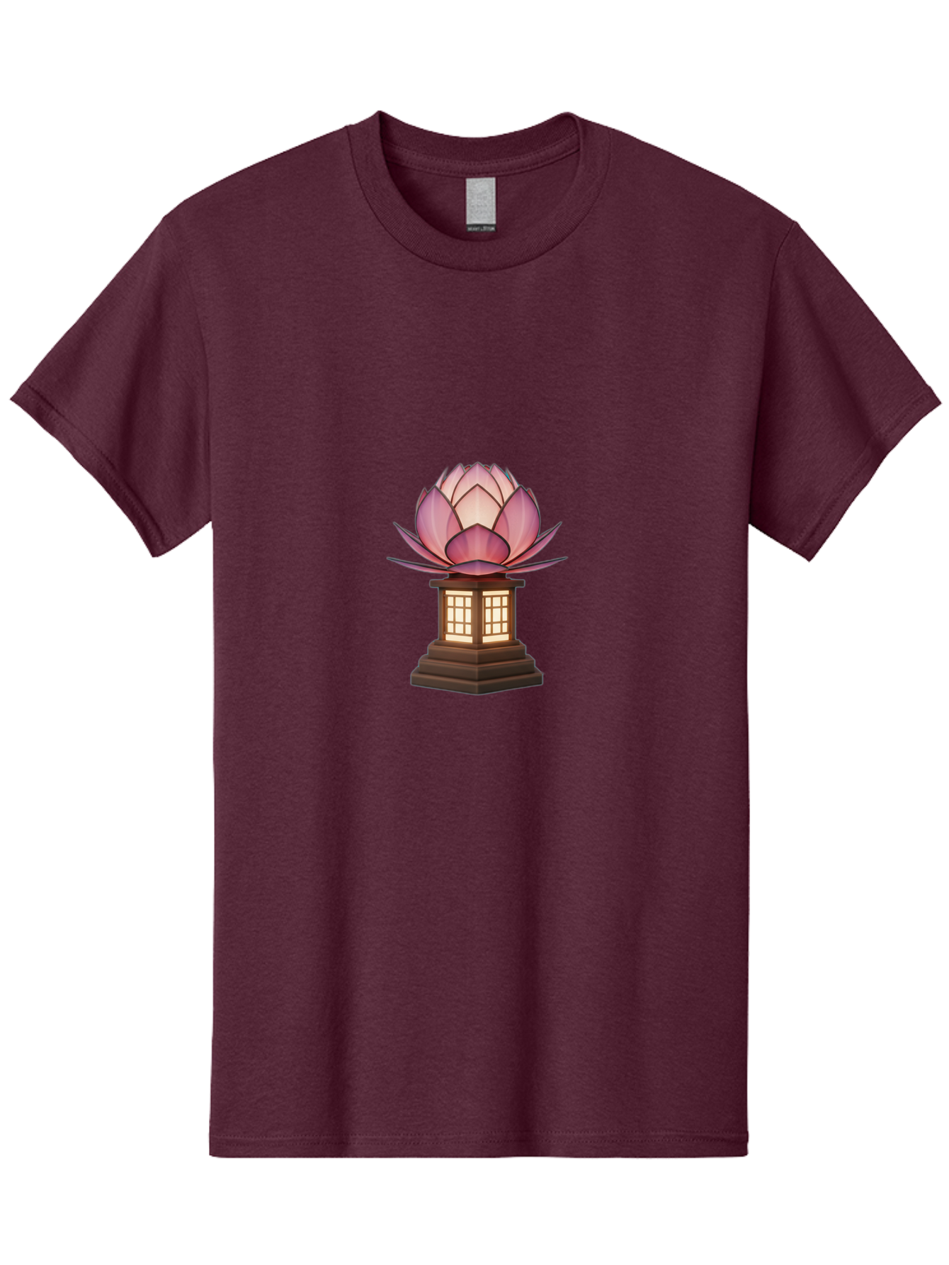 Lotus-Lantern Men'S Graphic Tee, 100% Cotton, Comfortable Casual Summer Wear, Machine Washable, Lotus Flower, Lantern, Peaceful Ambiance, Soft Lighting, Serene Decor, Spiritual Symbol, Zen Inspiration, Floral Design, Tranquil Atmosphere Bad965