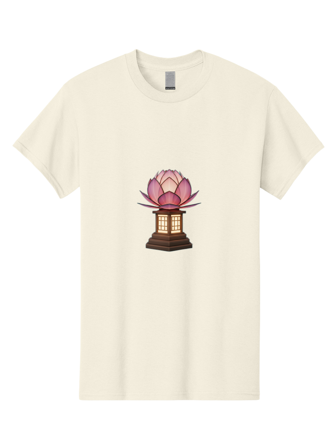 Lotus-Lantern Men'S Graphic Tee, 100% Cotton, Comfortable Casual Summer Wear, Machine Washable, Lotus Flower, Lantern, Peaceful Ambiance, Soft Lighting, Serene Decor, Spiritual Symbol, Zen Inspiration, Floral Design, Tranquil Atmosphere Bad965
