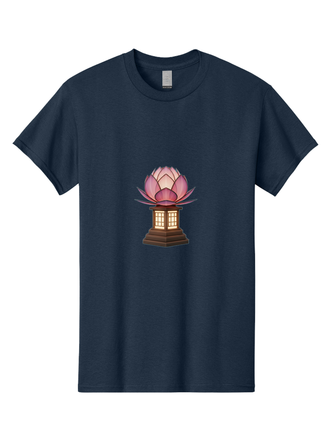 Lotus-Lantern Men'S Graphic Tee, 100% Cotton, Comfortable Casual Summer Wear, Machine Washable, Lotus Flower, Lantern, Peaceful Ambiance, Soft Lighting, Serene Decor, Spiritual Symbol, Zen Inspiration, Floral Design, Tranquil Atmosphere Bad965