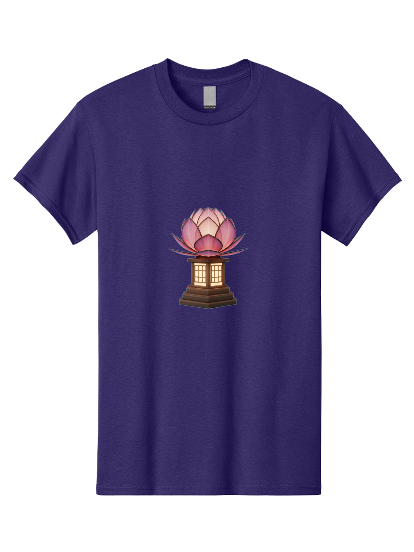 Lotus-Lantern Men'S Graphic Tee, 100% Cotton, Comfortable Casual Summer Wear, Machine Washable, Lotus Flower, Lantern, Peaceful Ambiance, Soft Lighting, Serene Decor, Spiritual Symbol, Zen Inspiration, Floral Design, Tranquil Atmosphere Bad965