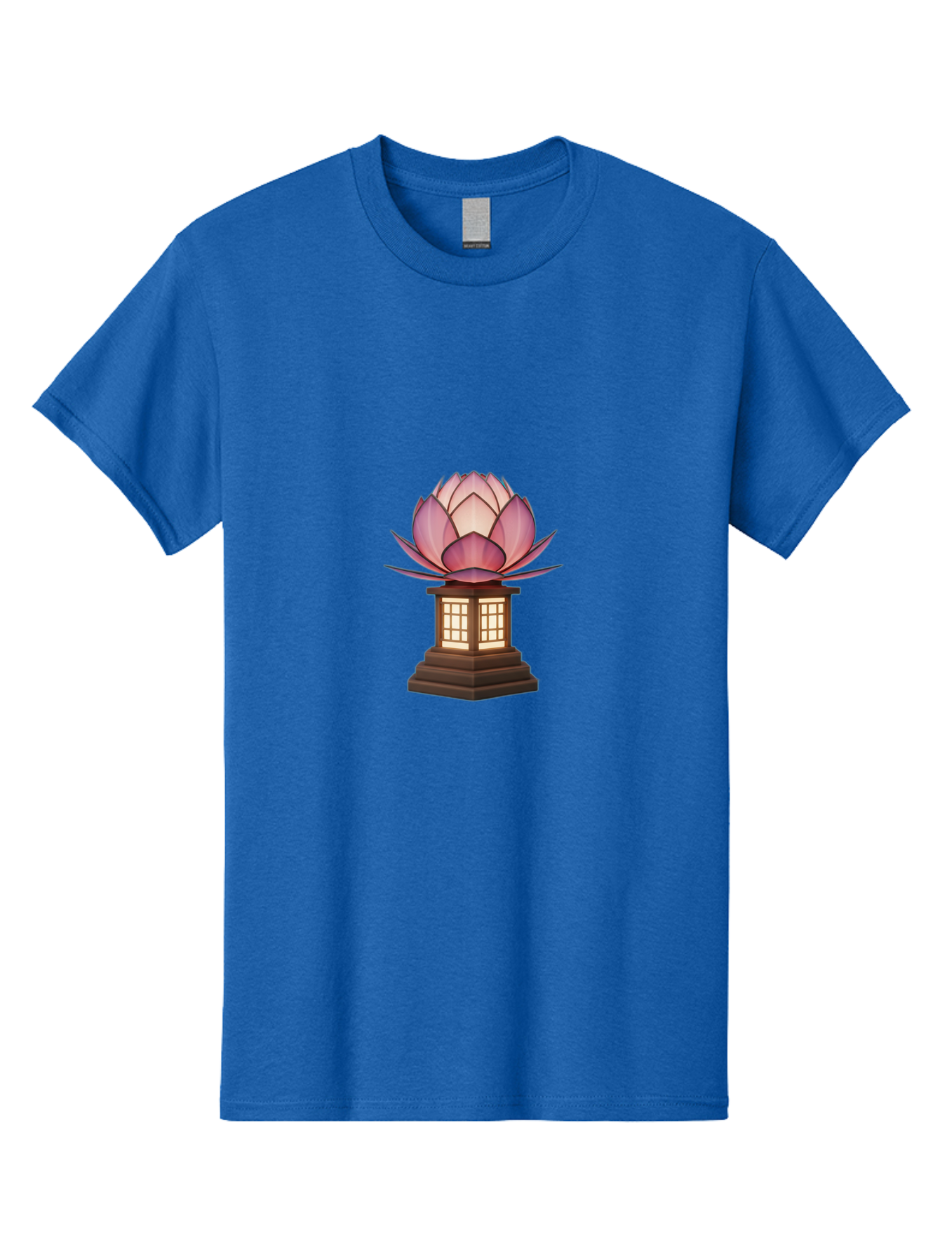 Lotus-Lantern Men'S Graphic Tee, 100% Cotton, Comfortable Casual Summer Wear, Machine Washable, Lotus Flower, Lantern, Peaceful Ambiance, Soft Lighting, Serene Decor, Spiritual Symbol, Zen Inspiration, Floral Design, Tranquil Atmosphere Bad965