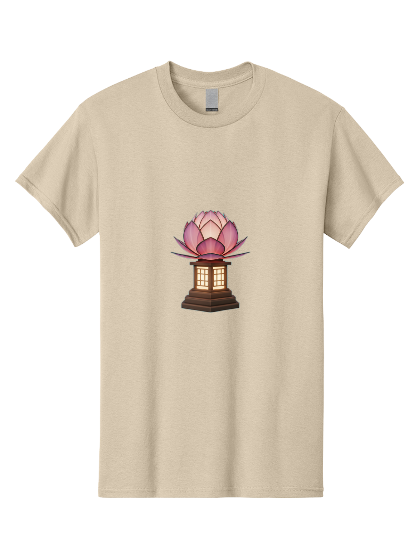 Lotus-Lantern Men'S Graphic Tee, 100% Cotton, Comfortable Casual Summer Wear, Machine Washable, Lotus Flower, Lantern, Peaceful Ambiance, Soft Lighting, Serene Decor, Spiritual Symbol, Zen Inspiration, Floral Design, Tranquil Atmosphere Bad965