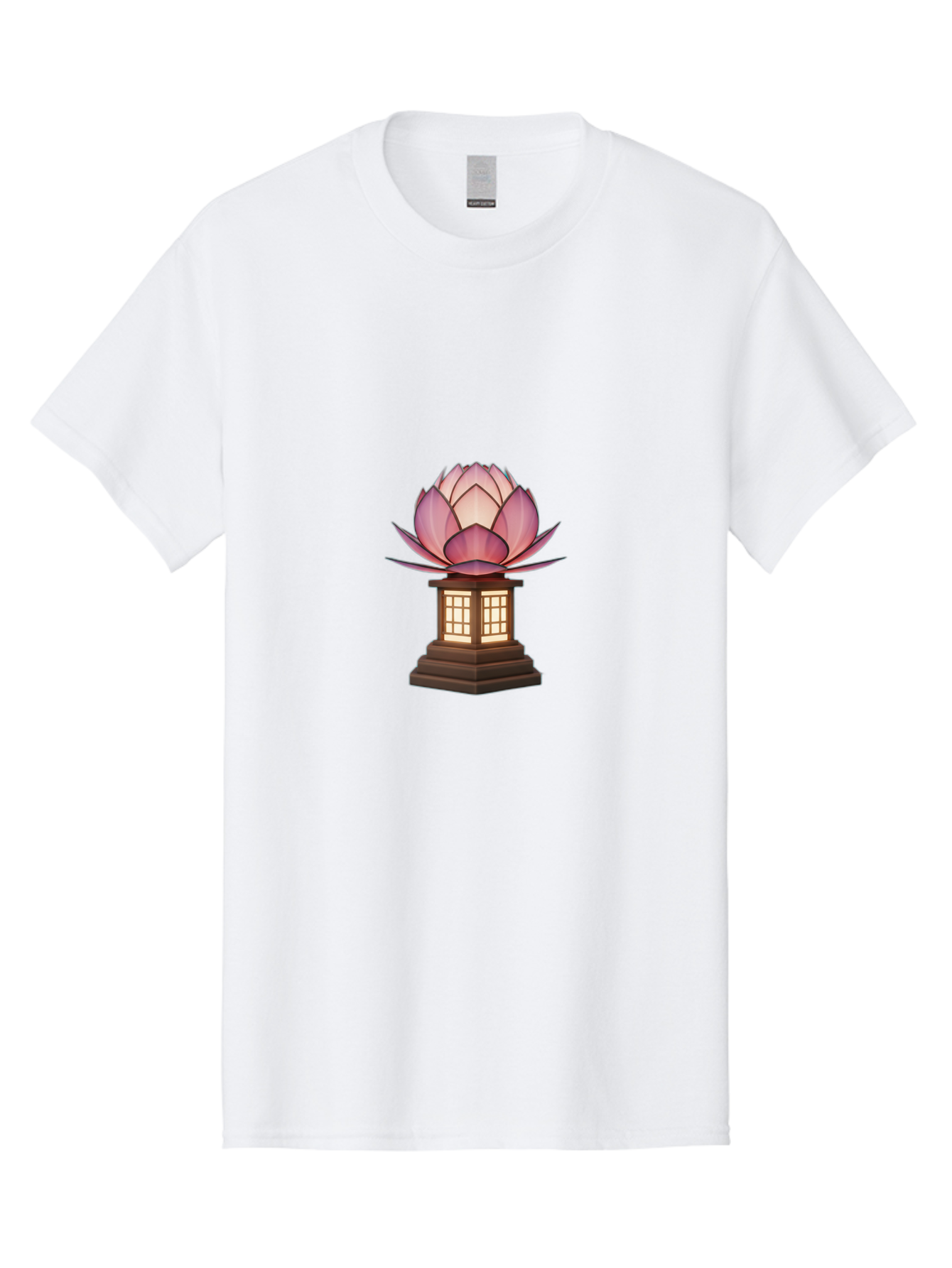 Lotus-Lantern Men'S Graphic Tee, 100% Cotton, Comfortable Casual Summer Wear, Machine Washable, Lotus Flower, Lantern, Peaceful Ambiance, Soft Lighting, Serene Decor, Spiritual Symbol, Zen Inspiration, Floral Design, Tranquil Atmosphere Bad965