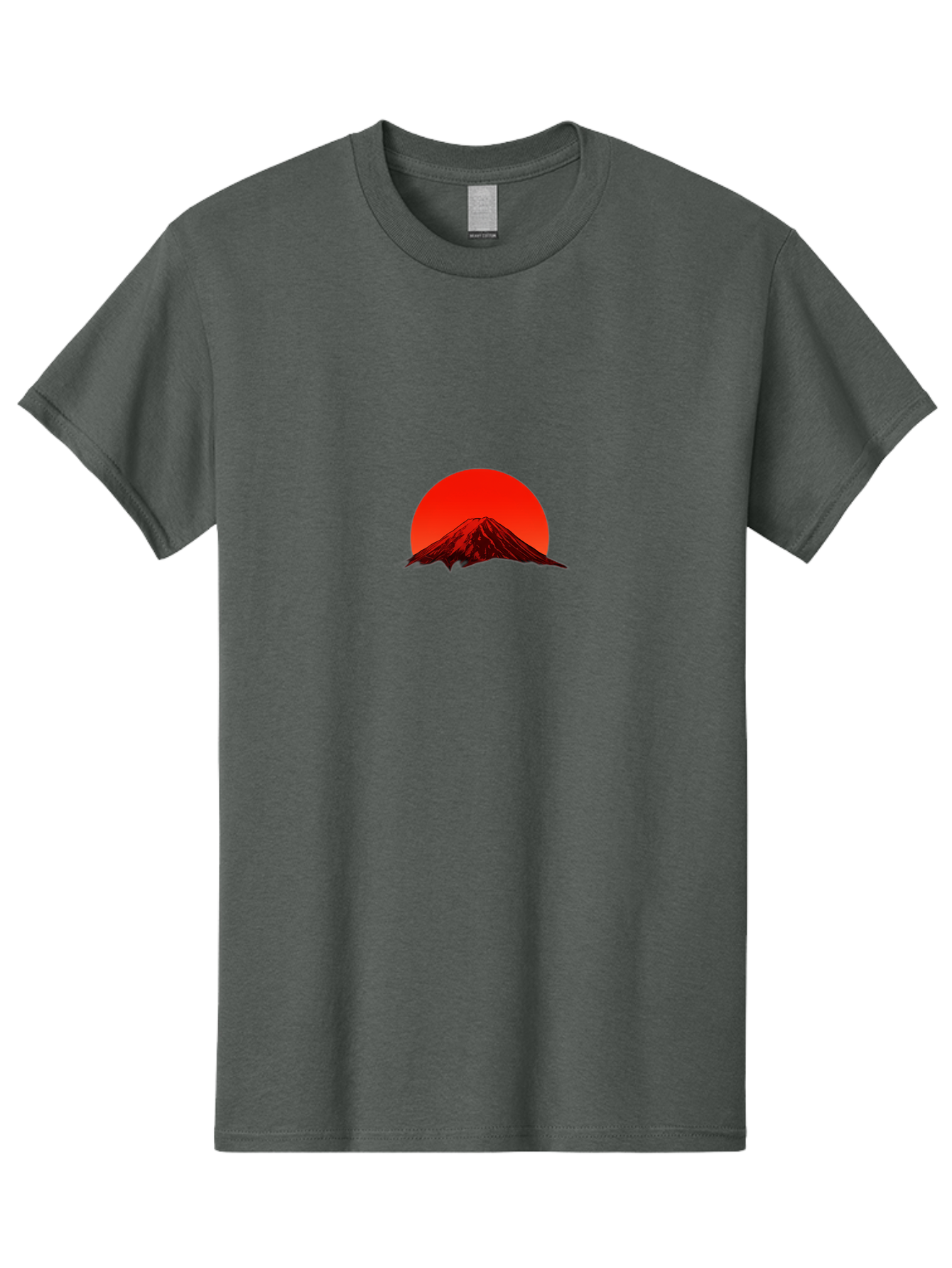 Mount-Fuji-1 Men'S Graphic Tee, 100% Cotton, Comfortable Casual Summer Wear, Machine Washable, Mount Fuji Silhouette, Red Sun, Japanese Landscape, Mountain Scenery, Serene Atmosphere, Iconic Landmark, Symbolic Imagery Bad966