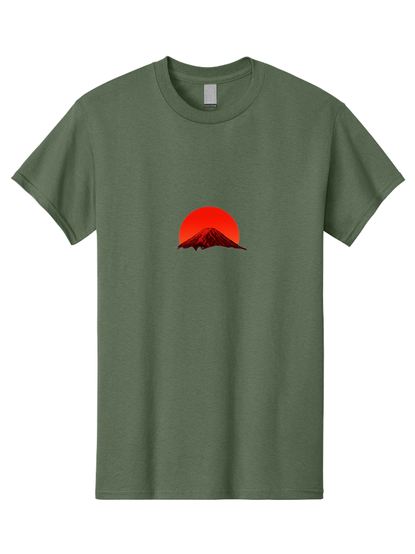 Mount-Fuji-1 Men'S Graphic Tee, 100% Cotton, Comfortable Casual Summer Wear, Machine Washable, Mount Fuji Silhouette, Red Sun, Japanese Landscape, Mountain Scenery, Serene Atmosphere, Iconic Landmark, Symbolic Imagery Bad966