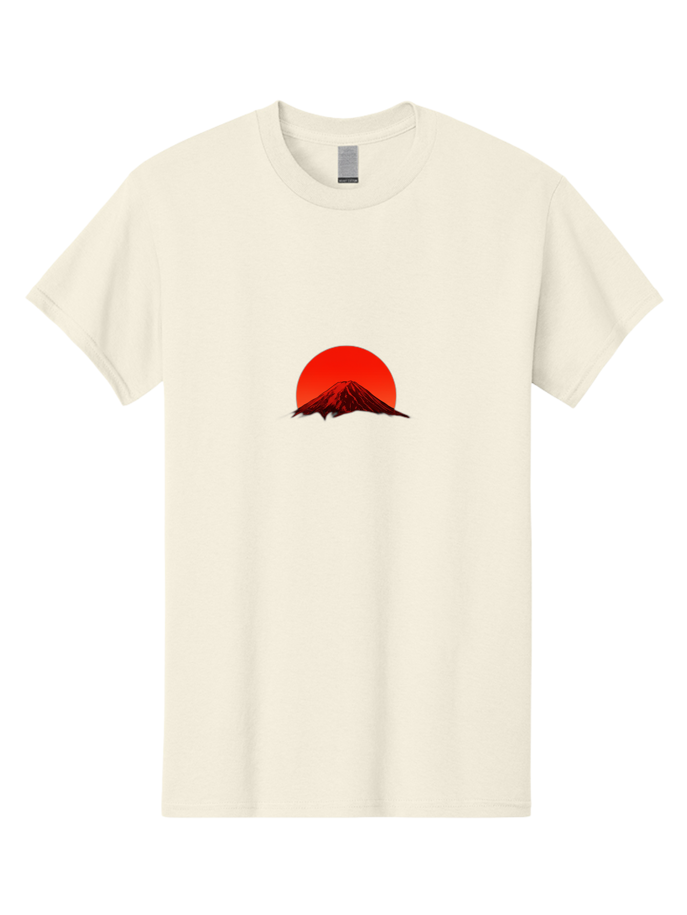 Mount-Fuji-1 Men'S Graphic Tee, 100% Cotton, Comfortable Casual Summer Wear, Machine Washable, Mount Fuji Silhouette, Red Sun, Japanese Landscape, Mountain Scenery, Serene Atmosphere, Iconic Landmark, Symbolic Imagery Bad966