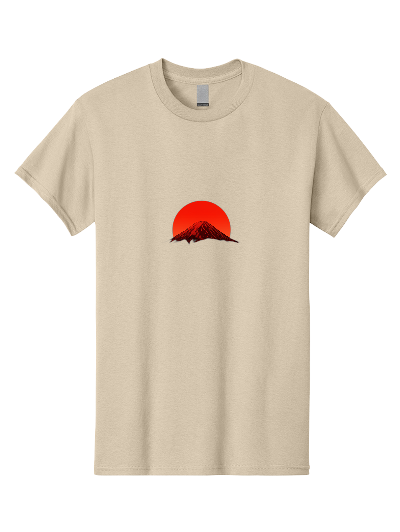 Mount-Fuji-1 Men'S Graphic Tee, 100% Cotton, Comfortable Casual Summer Wear, Machine Washable, Mount Fuji Silhouette, Red Sun, Japanese Landscape, Mountain Scenery, Serene Atmosphere, Iconic Landmark, Symbolic Imagery Bad966