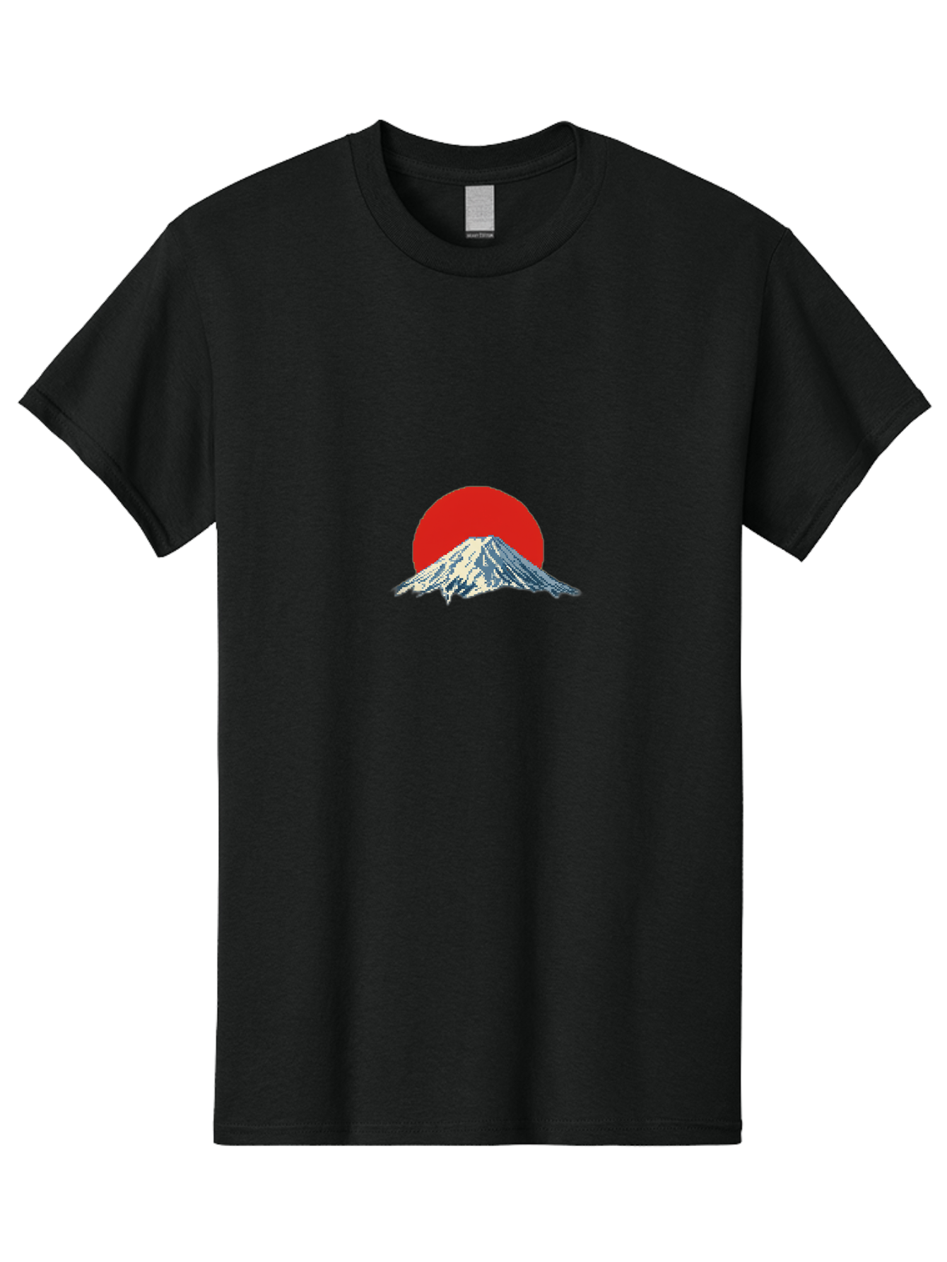 Mount-Fuji-2 Men'S Graphic Tee, 100% Cotton, Comfortable Casual Summer Wear, Machine Washable, Mount Fuji, Japanese Mountain, Red Sun, Serene Landscape, Iconic Peak, Majestic Scenery, Minimalist Art, Simple Design Bad967