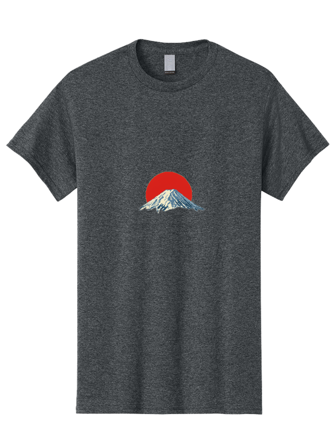 Mount-Fuji-2 Men'S Graphic Tee, 100% Cotton, Comfortable Casual Summer Wear, Machine Washable, Mount Fuji, Japanese Mountain, Red Sun, Serene Landscape, Iconic Peak, Majestic Scenery, Minimalist Art, Simple Design Bad967
