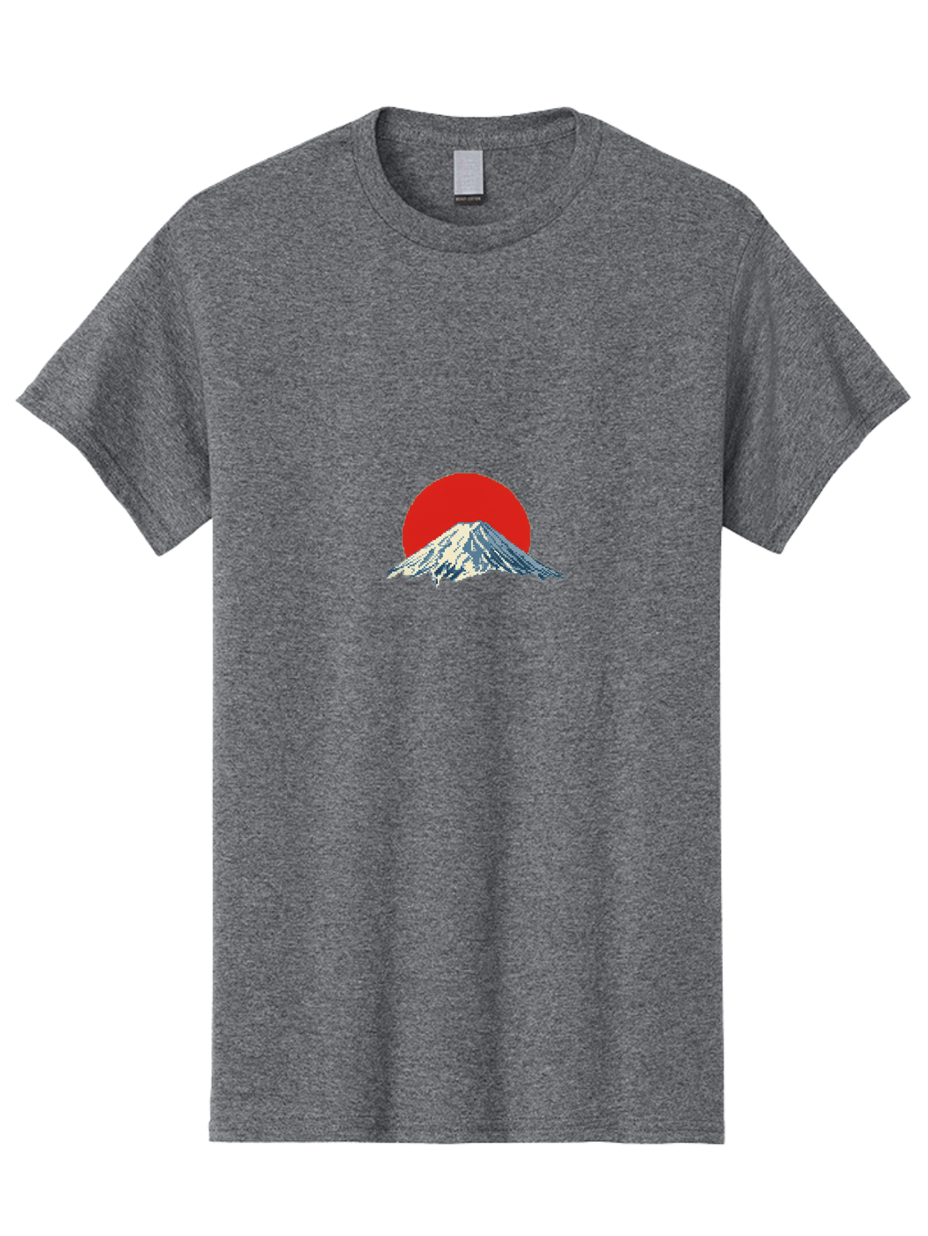 Mount-Fuji-2 Men'S Graphic Tee, 100% Cotton, Comfortable Casual Summer Wear, Machine Washable, Mount Fuji, Japanese Mountain, Red Sun, Serene Landscape, Iconic Peak, Majestic Scenery, Minimalist Art, Simple Design Bad967