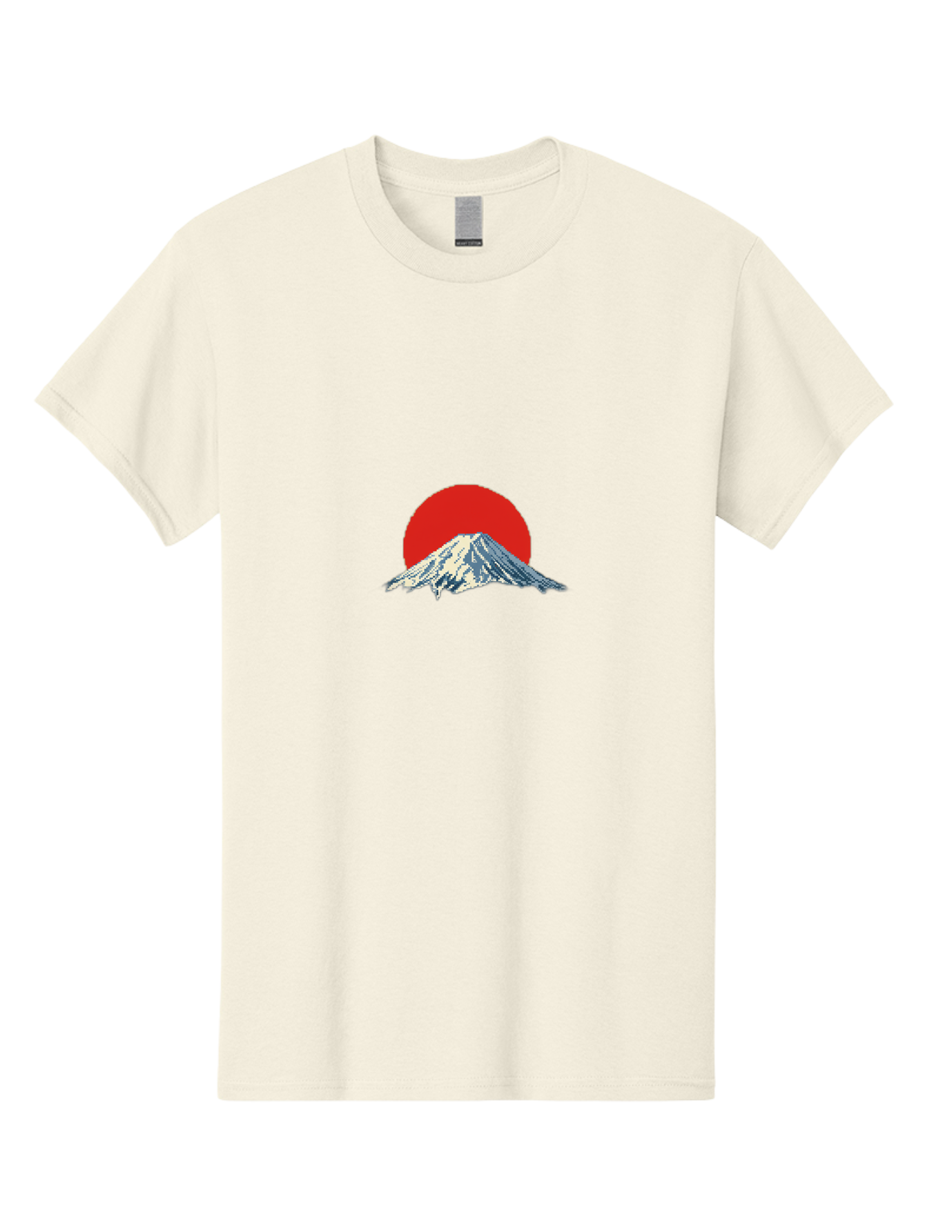 Mount-Fuji-2 Men'S Graphic Tee, 100% Cotton, Comfortable Casual Summer Wear, Machine Washable, Mount Fuji, Japanese Mountain, Red Sun, Serene Landscape, Iconic Peak, Majestic Scenery, Minimalist Art, Simple Design Bad967