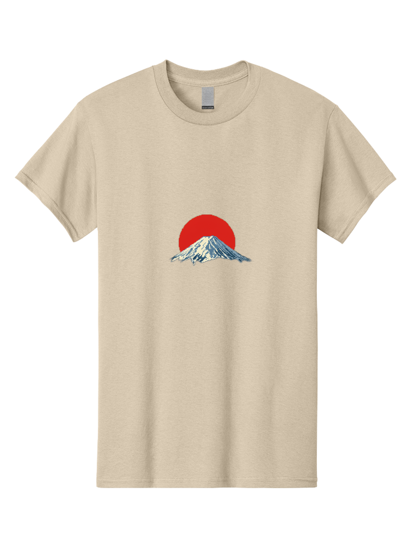 Mount-Fuji-2 Men'S Graphic Tee, 100% Cotton, Comfortable Casual Summer Wear, Machine Washable, Mount Fuji, Japanese Mountain, Red Sun, Serene Landscape, Iconic Peak, Majestic Scenery, Minimalist Art, Simple Design Bad967