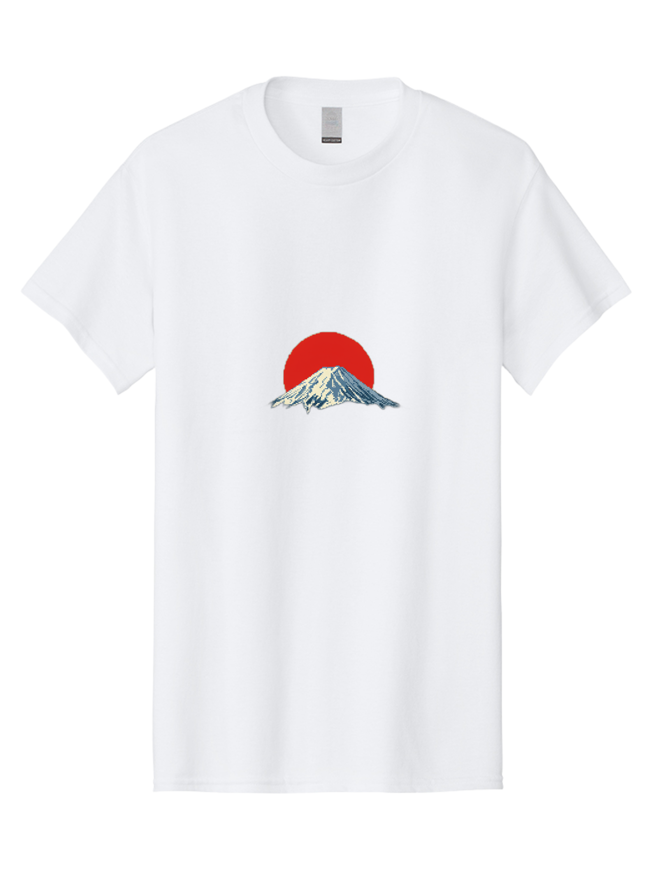 Mount-Fuji-2 Men'S Graphic Tee, 100% Cotton, Comfortable Casual Summer Wear, Machine Washable, Mount Fuji, Japanese Mountain, Red Sun, Serene Landscape, Iconic Peak, Majestic Scenery, Minimalist Art, Simple Design Bad967