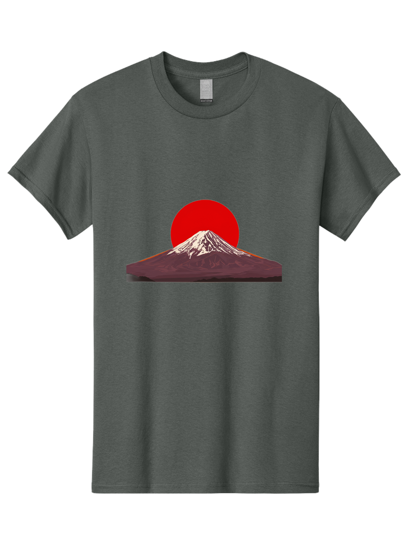 Mount-Fuji-3 Men'S Graphic Tee, 100% Cotton, Comfortable Casual Summer Wear, Machine Washable, Mount Fuji, Red Sun, Japanese Landscape, Minimalist Design, Iconic Mountain, Vibrant Colors, Serene Atmosphere, Graphic Art Bad968