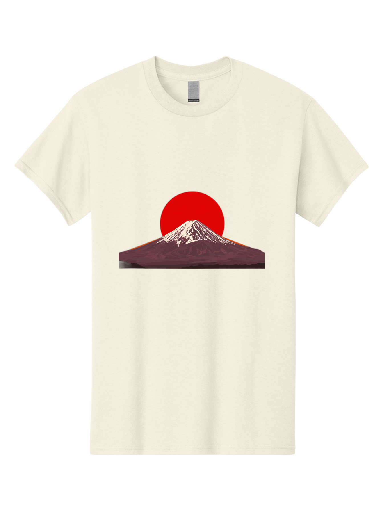 Mount-Fuji-3 Men'S Graphic Tee, 100% Cotton, Comfortable Casual Summer Wear, Machine Washable, Mount Fuji, Red Sun, Japanese Landscape, Minimalist Design, Iconic Mountain, Vibrant Colors, Serene Atmosphere, Graphic Art Bad968