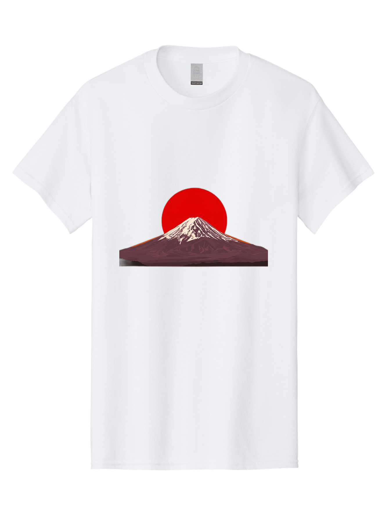 Mount-Fuji-3 Men'S Graphic Tee, 100% Cotton, Comfortable Casual Summer Wear, Machine Washable, Mount Fuji, Red Sun, Japanese Landscape, Minimalist Design, Iconic Mountain, Vibrant Colors, Serene Atmosphere, Graphic Art Bad968