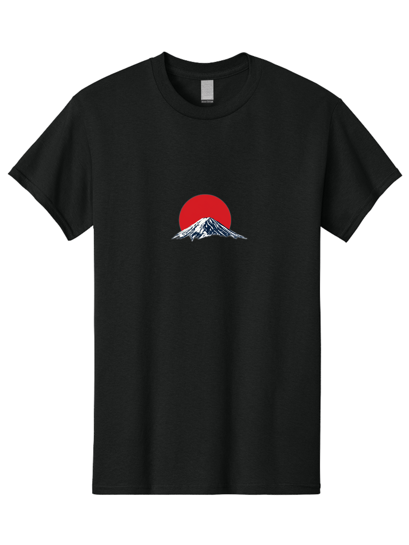 Mount-Fuji-4 Men'S Graphic Tee, 100% Cotton, Comfortable Casual Summer Wear, Machine Washable, Mount Fuji Landscape, Japanese Mountain Scenery, Red Sun, Snow-Capped Peak, Minimalist Design, Iconic Landmark, Serene Atmosphere Bad969
