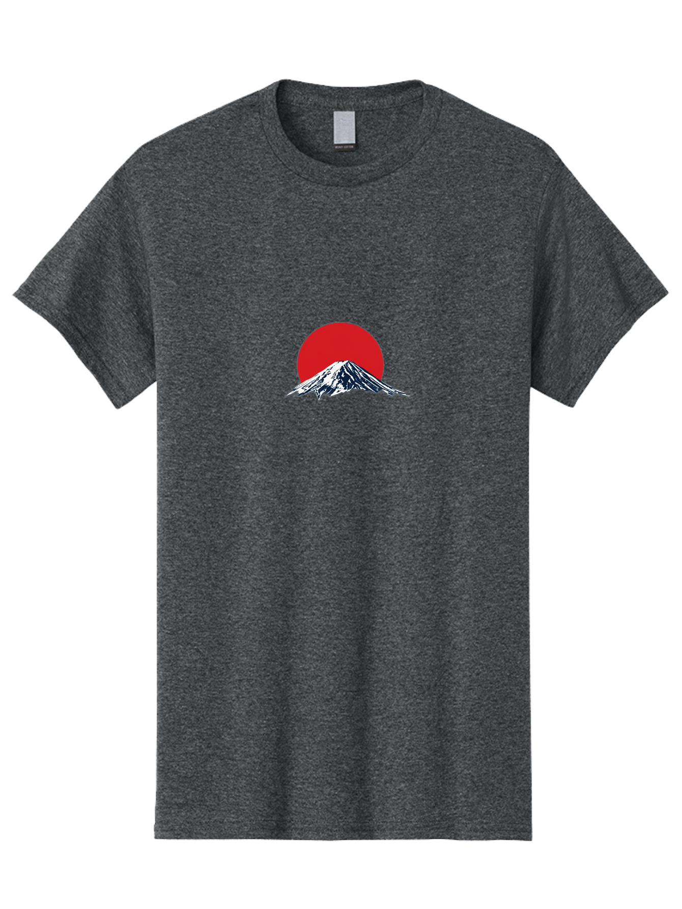 Mount-Fuji-4 Men'S Graphic Tee, 100% Cotton, Comfortable Casual Summer Wear, Machine Washable, Mount Fuji Landscape, Japanese Mountain Scenery, Red Sun, Snow-Capped Peak, Minimalist Design, Iconic Landmark, Serene Atmosphere Bad969